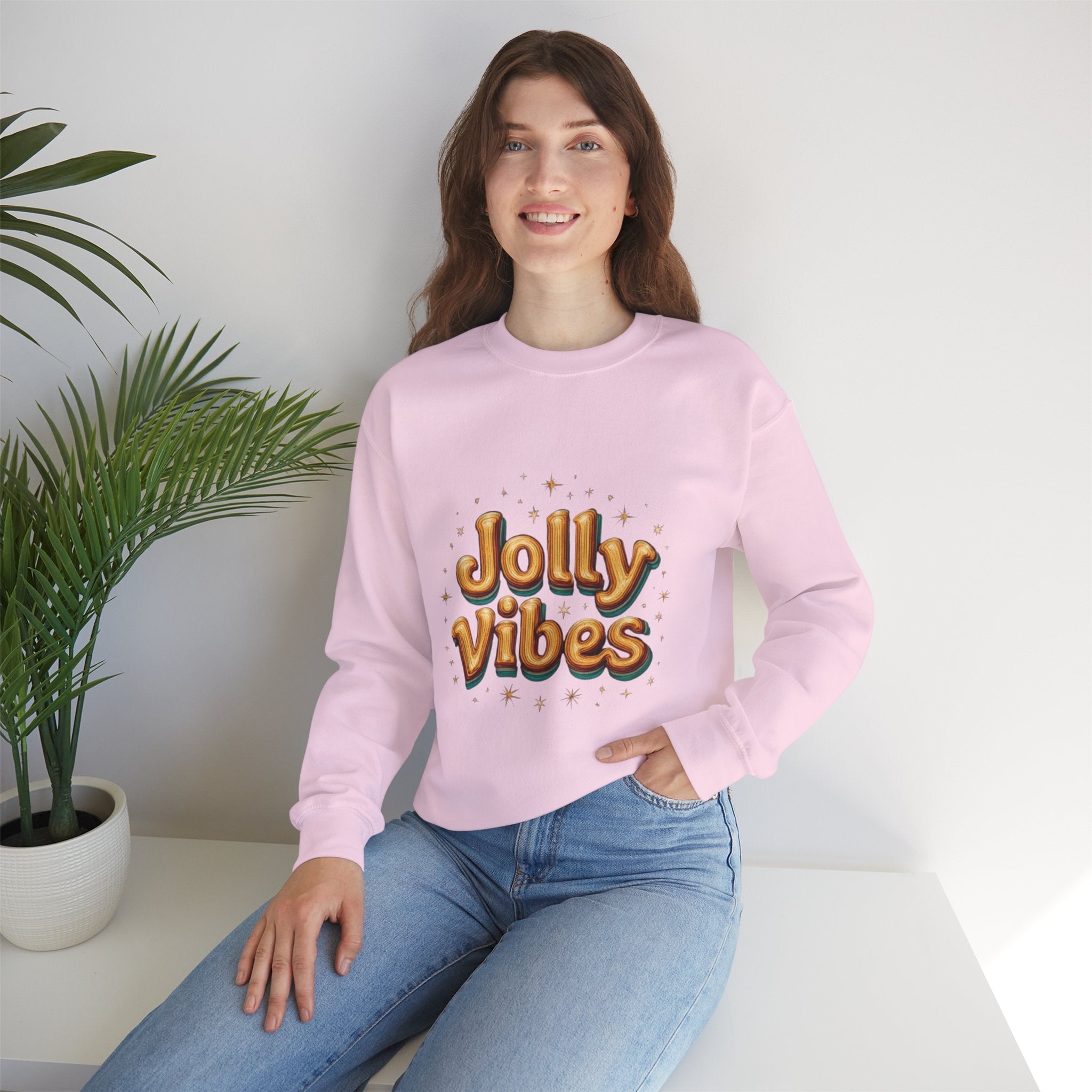 Jolly Vibes Sweatshirt – Cozy Holiday Graphic Crewneck