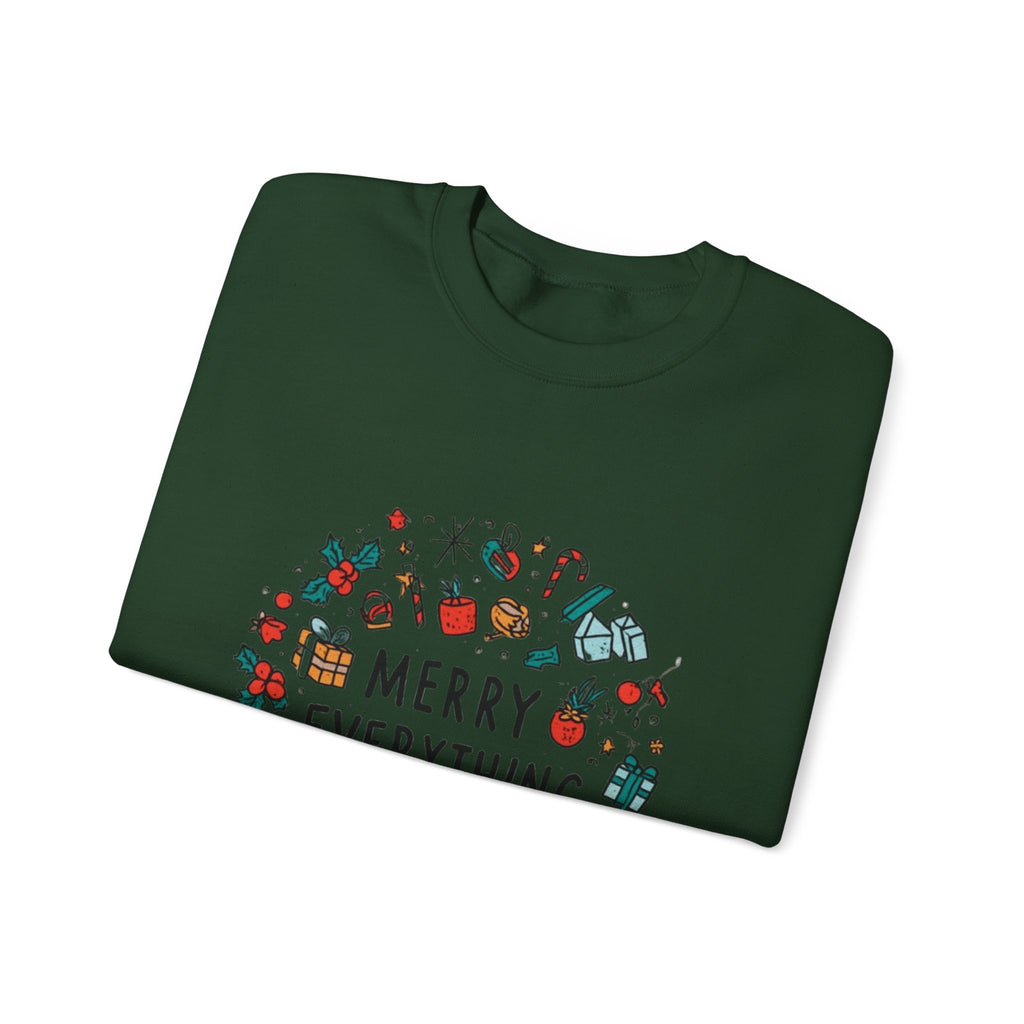 Merry Everything Crewneck Sweatshirt — Holiday Graphic Pullover