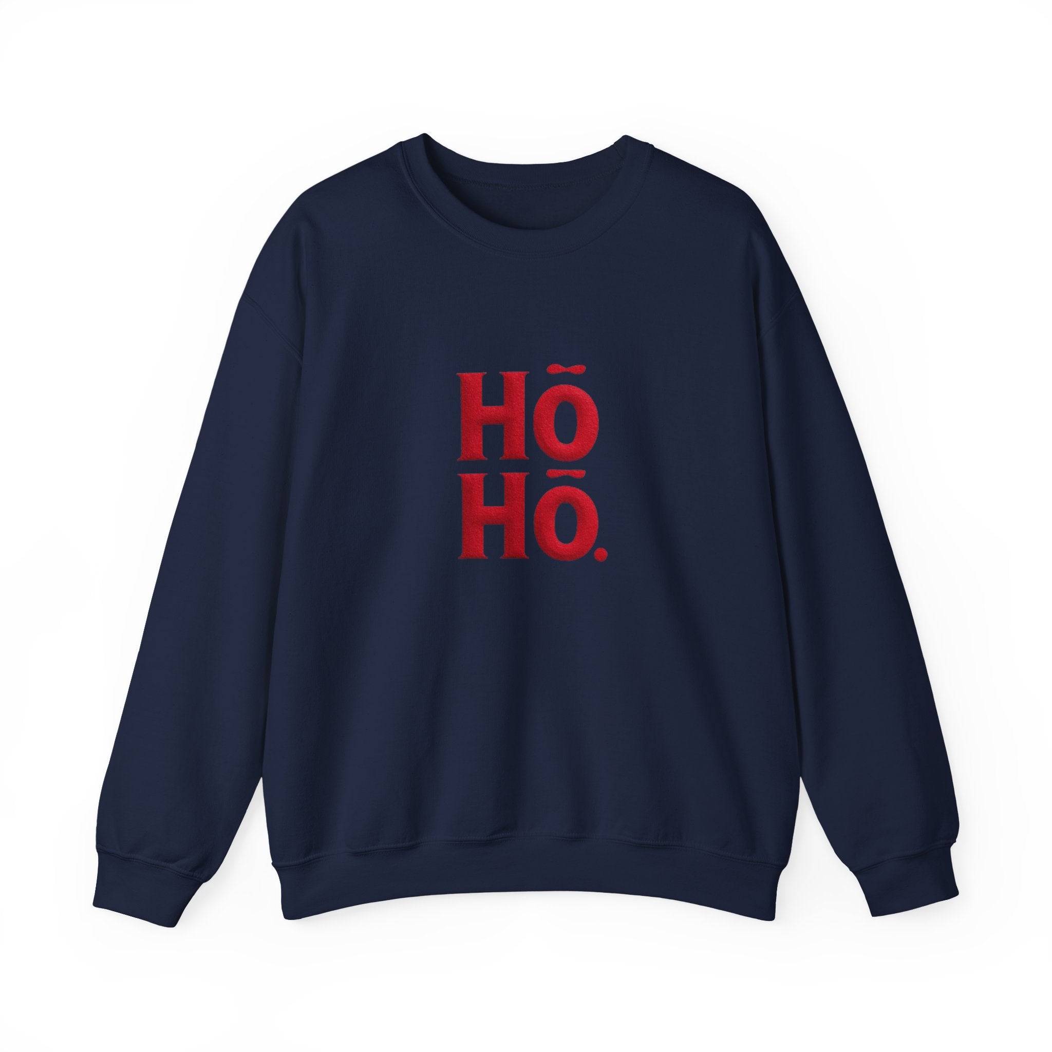 Holiday Crewneck Sweatshirt – Red “HŌ HŌ.” Christmas Sweater Tee