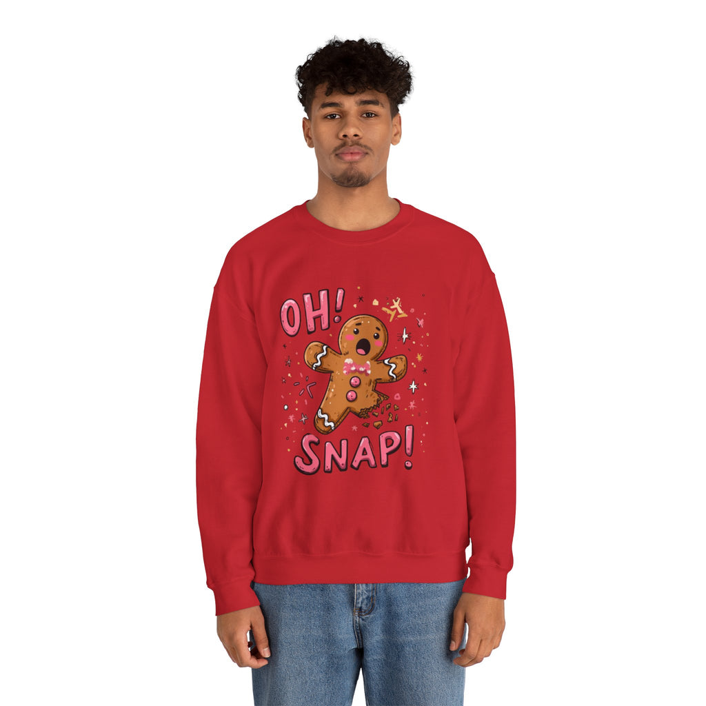 Gingerbread "Oh! Snap!" Crewneck Sweatshirt — Funny Holiday Christmas Sweater