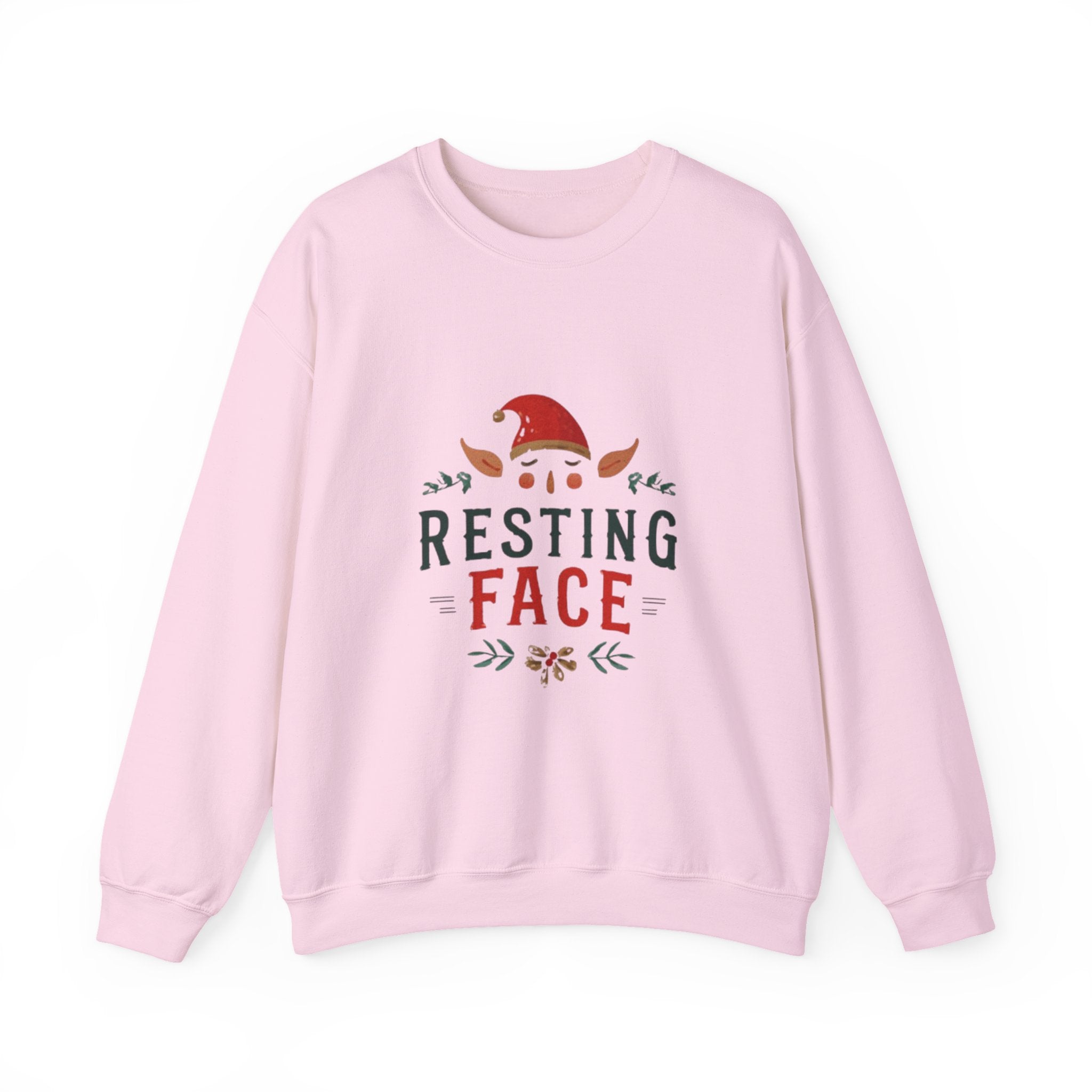 Resting Face Christmas Sweatshirt — Funny Holiday Elf Crewneck