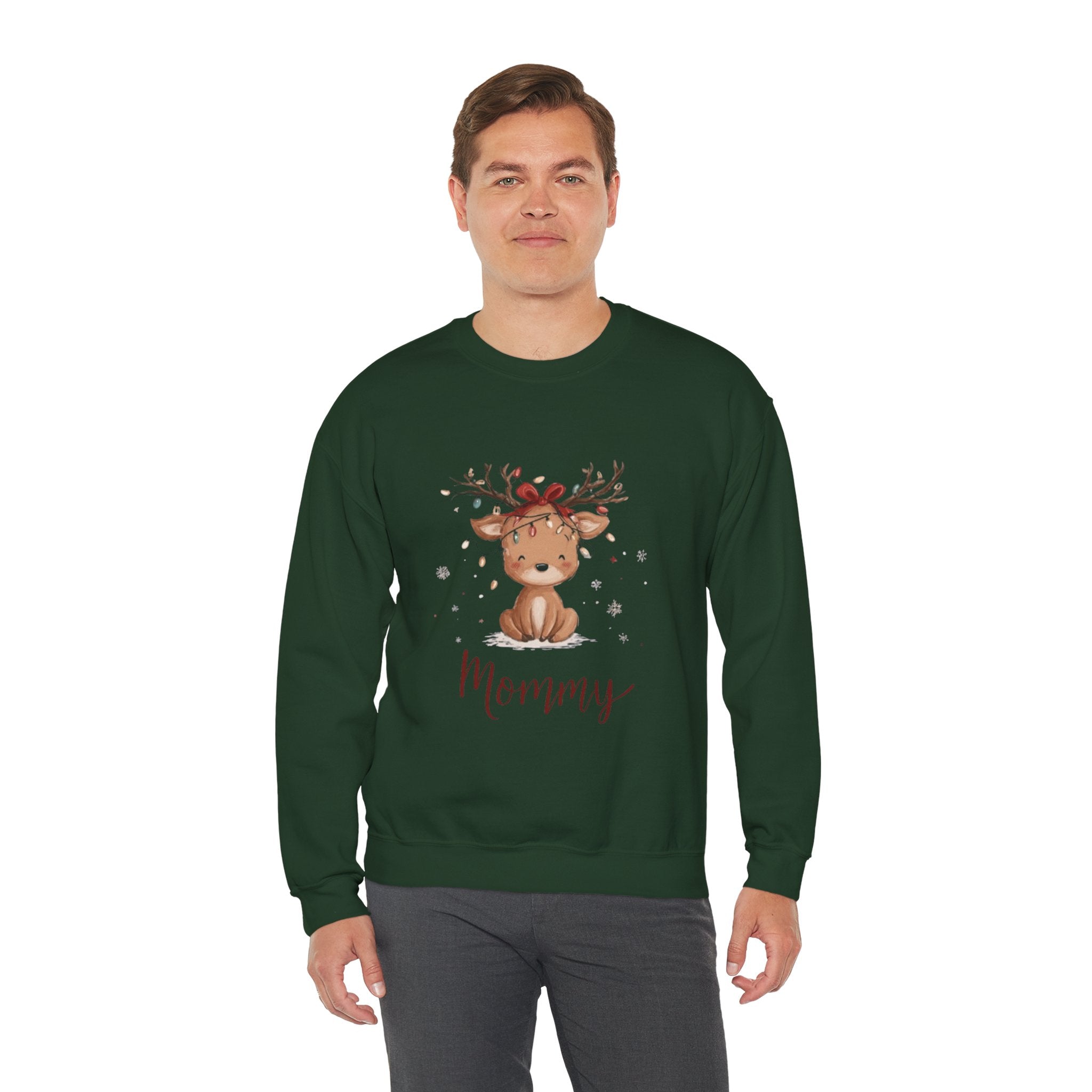 Mommy Reindeer Sweatshirt — Cute Woodland Mama Holiday Crewneck
