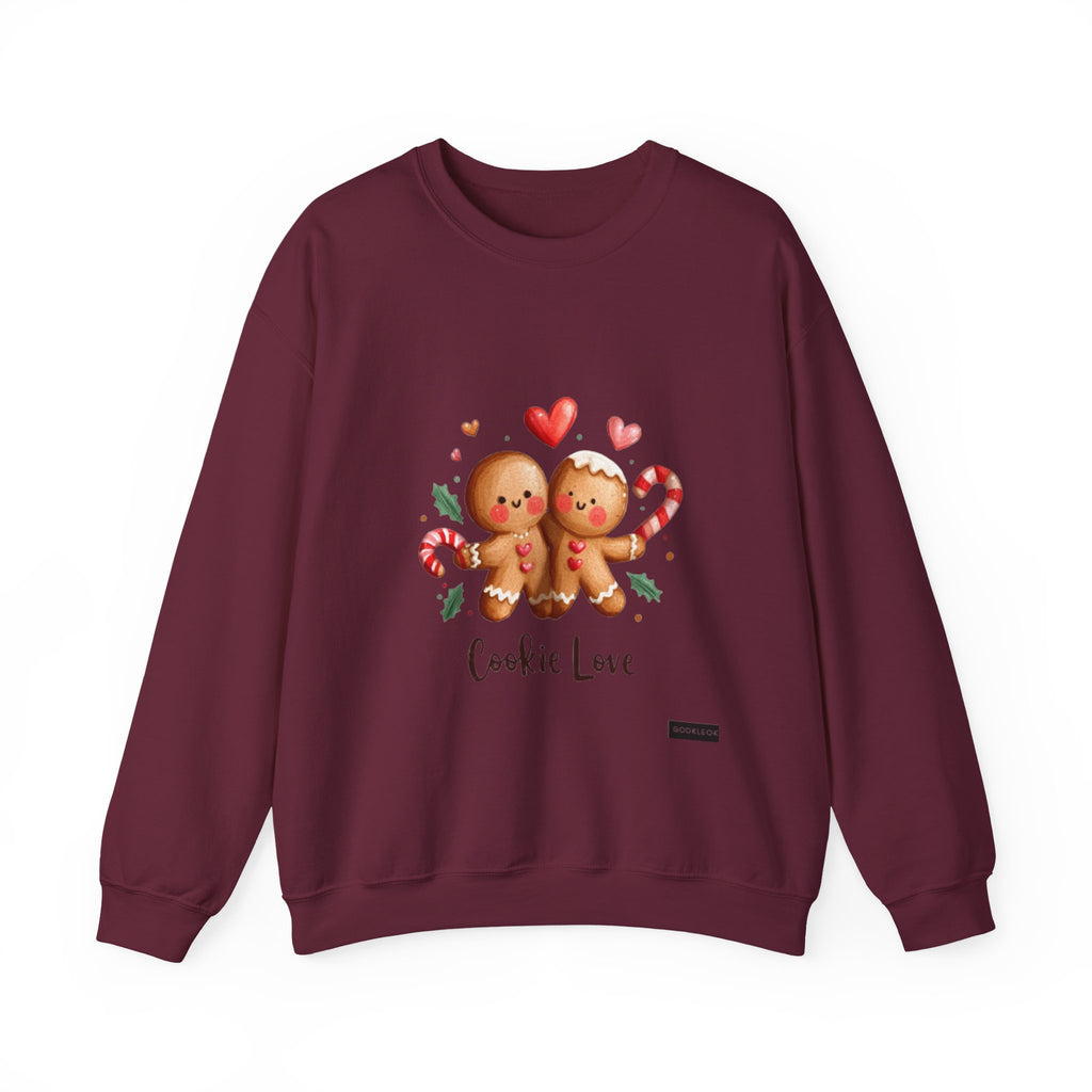 Crewneck Sweatshirt — 'Cookie Love' Cute Gingerbread Couple Holiday Pullover