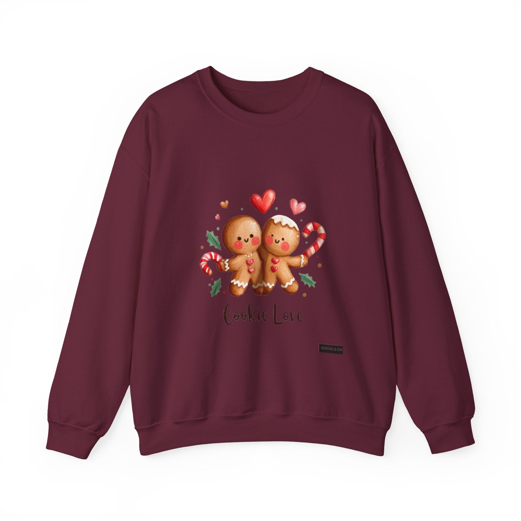 Crewneck Sweatshirt — 'Cookie Love' Cute Gingerbread Couple Holiday Pullover