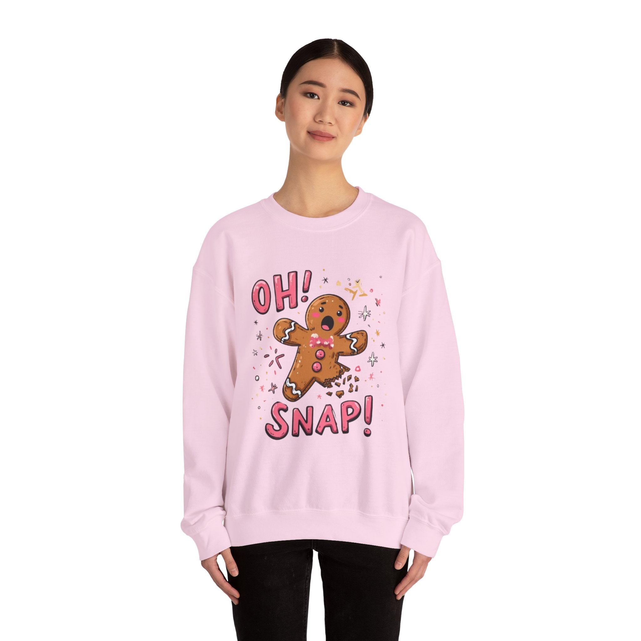 Gingerbread "Oh! Snap!" Crewneck Sweatshirt — Funny Holiday Christmas Sweater