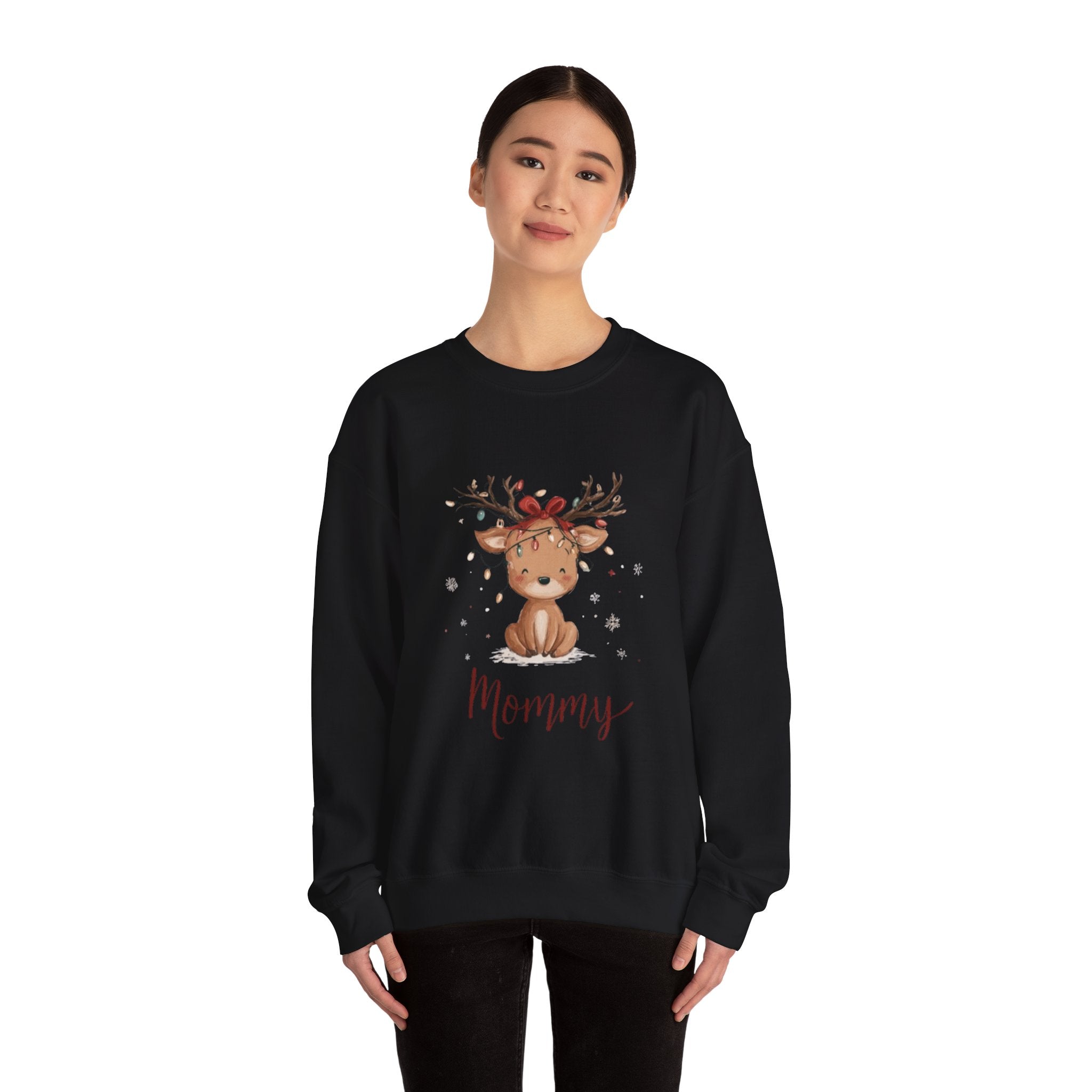 Mommy Reindeer Sweatshirt — Cute Woodland Mama Holiday Crewneck
