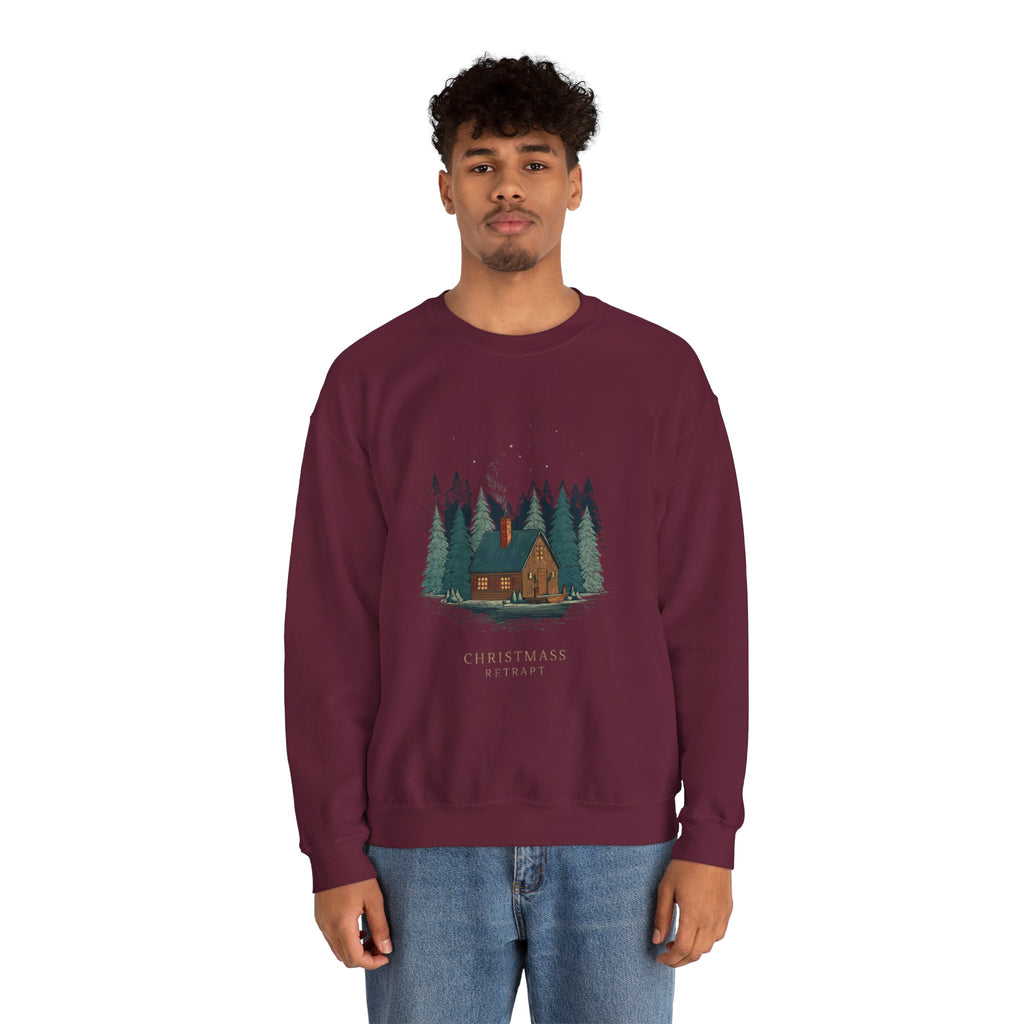 Cabin in the Pines Sweatshirt — 'Christmas at Home' Cozy Holiday Crewneck