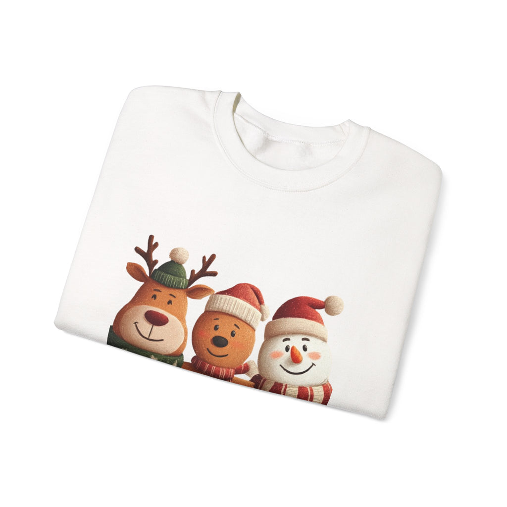 Christmas Crewneck Sweatshirt — Cute Reindeer, Bear & Snowman Holiday Pullover