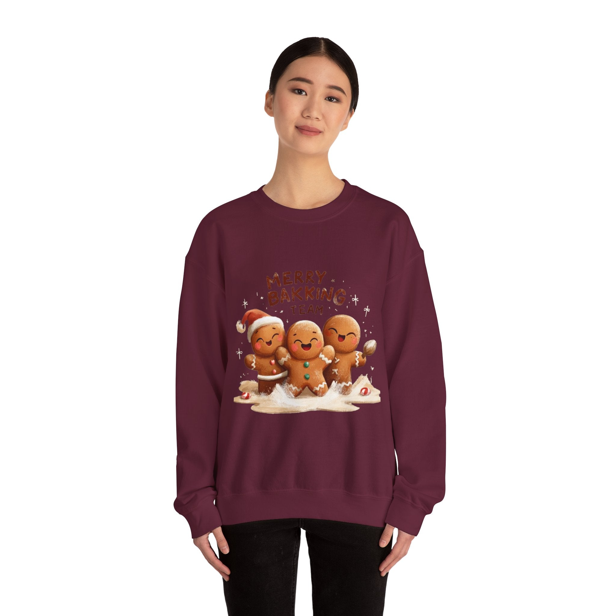 Holiday Sweatshirt - "Merry Baking Team" Gingerbread Crewneck
