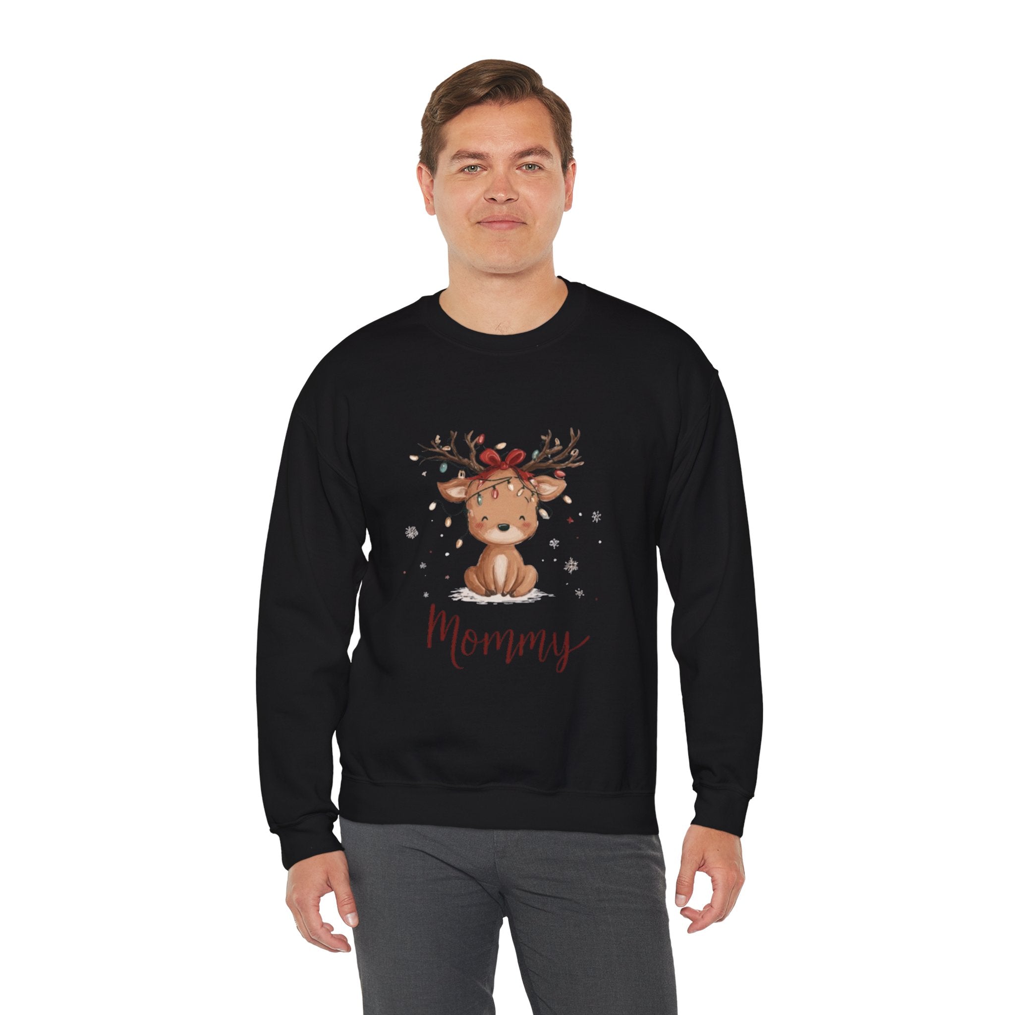 Mommy Reindeer Sweatshirt — Cute Woodland Mama Holiday Crewneck