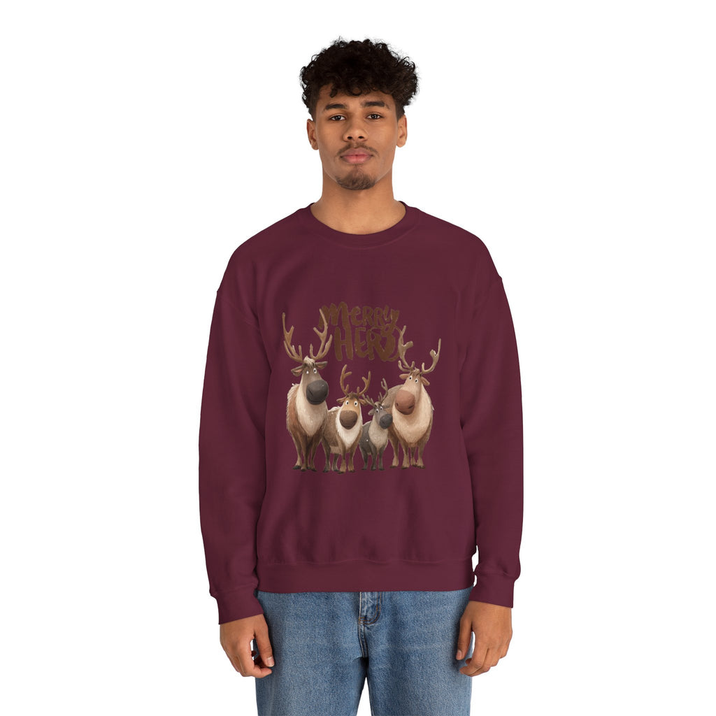 Merry Herd Reindeer Crewneck Sweatshirt