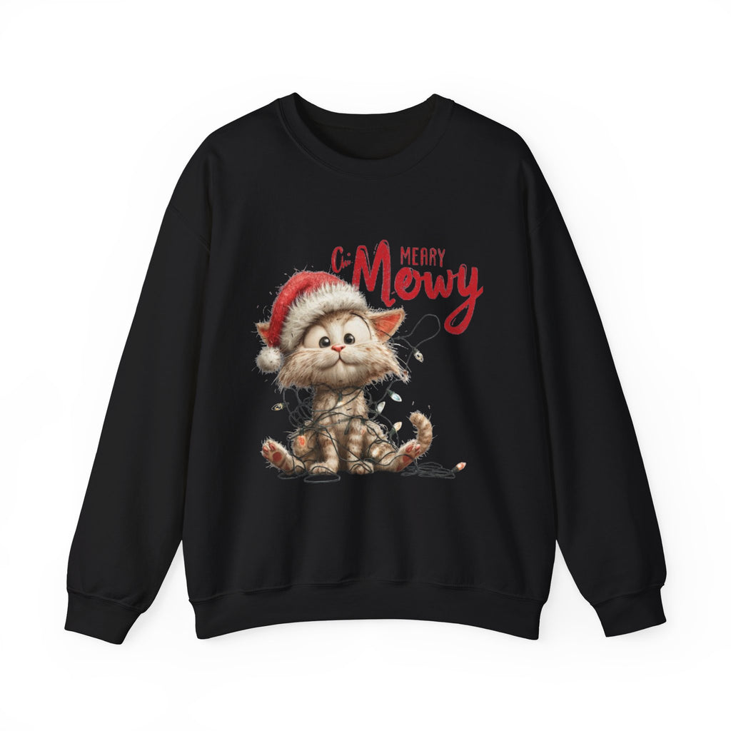 Merry Mewry Cat Sweatshirt — Cute Christmas Kitty Crewneck