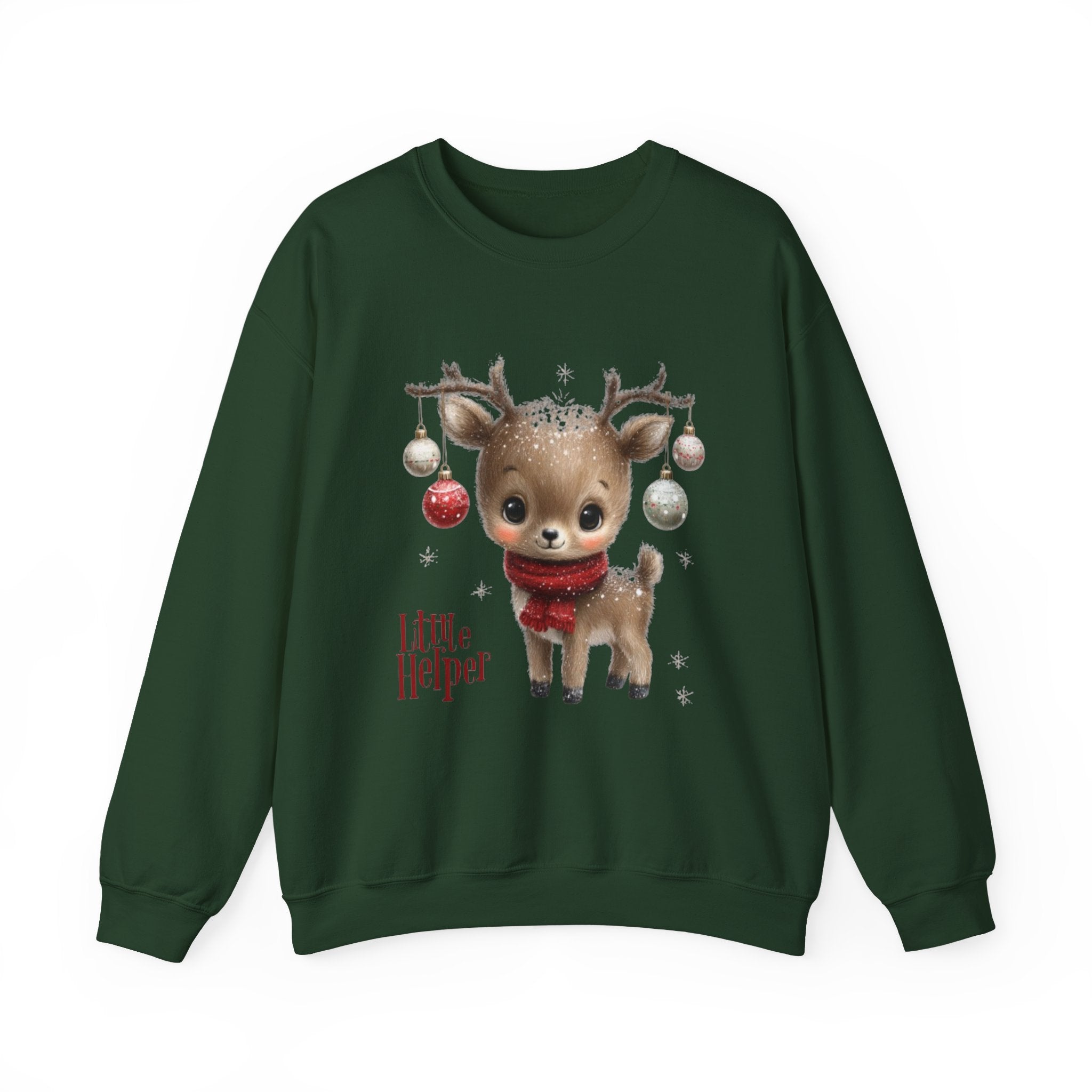Christmas Reindeer Sweatshirt – 'Little Helper' Cute Holiday Crewneck