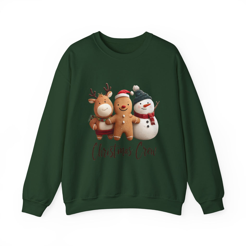 Christmas Crew Sweatshirt — Cute Gingerbread, Reindeer & Snowman Holiday Pullover