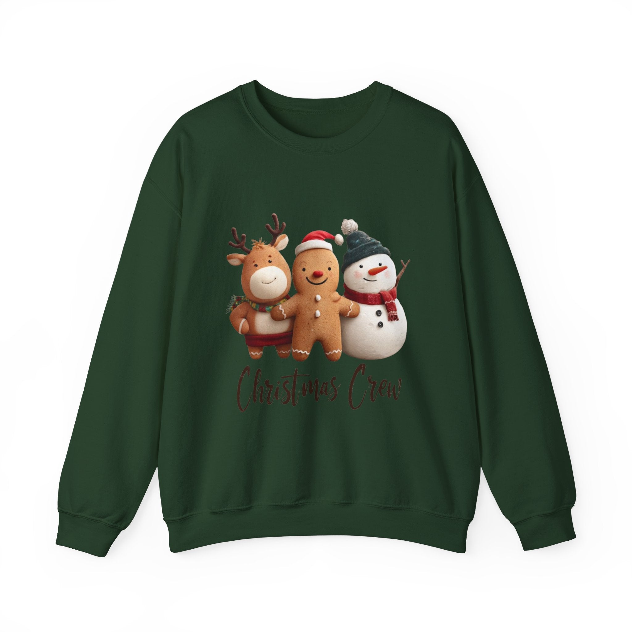Christmas Crew Sweatshirt — Cute Gingerbread, Reindeer & Snowman Holiday Pullover