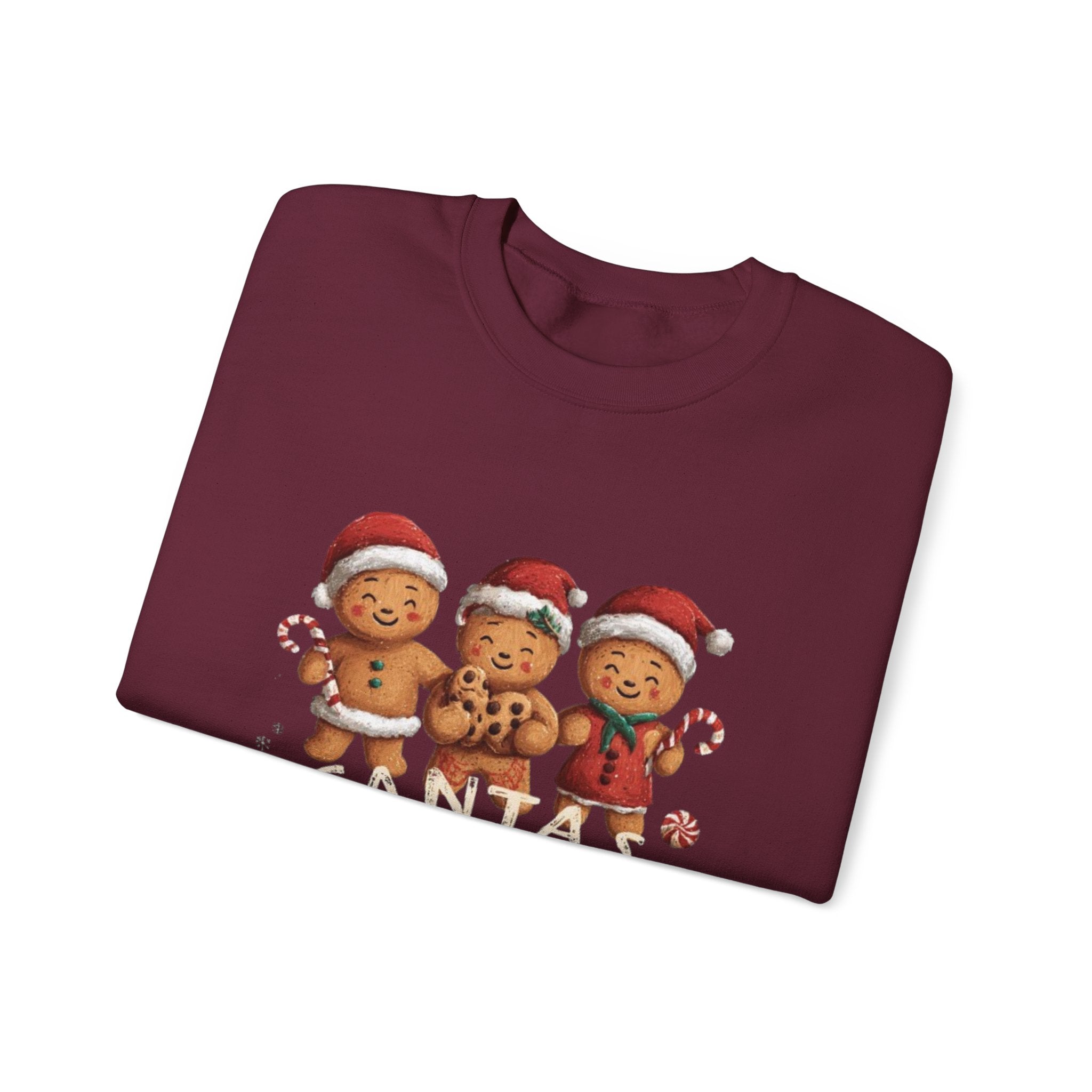 Santa's Cookies Crewneck Sweatshirt — 'Santa's Cookies Cookie Crew' Gingerbread Holiday Pullover