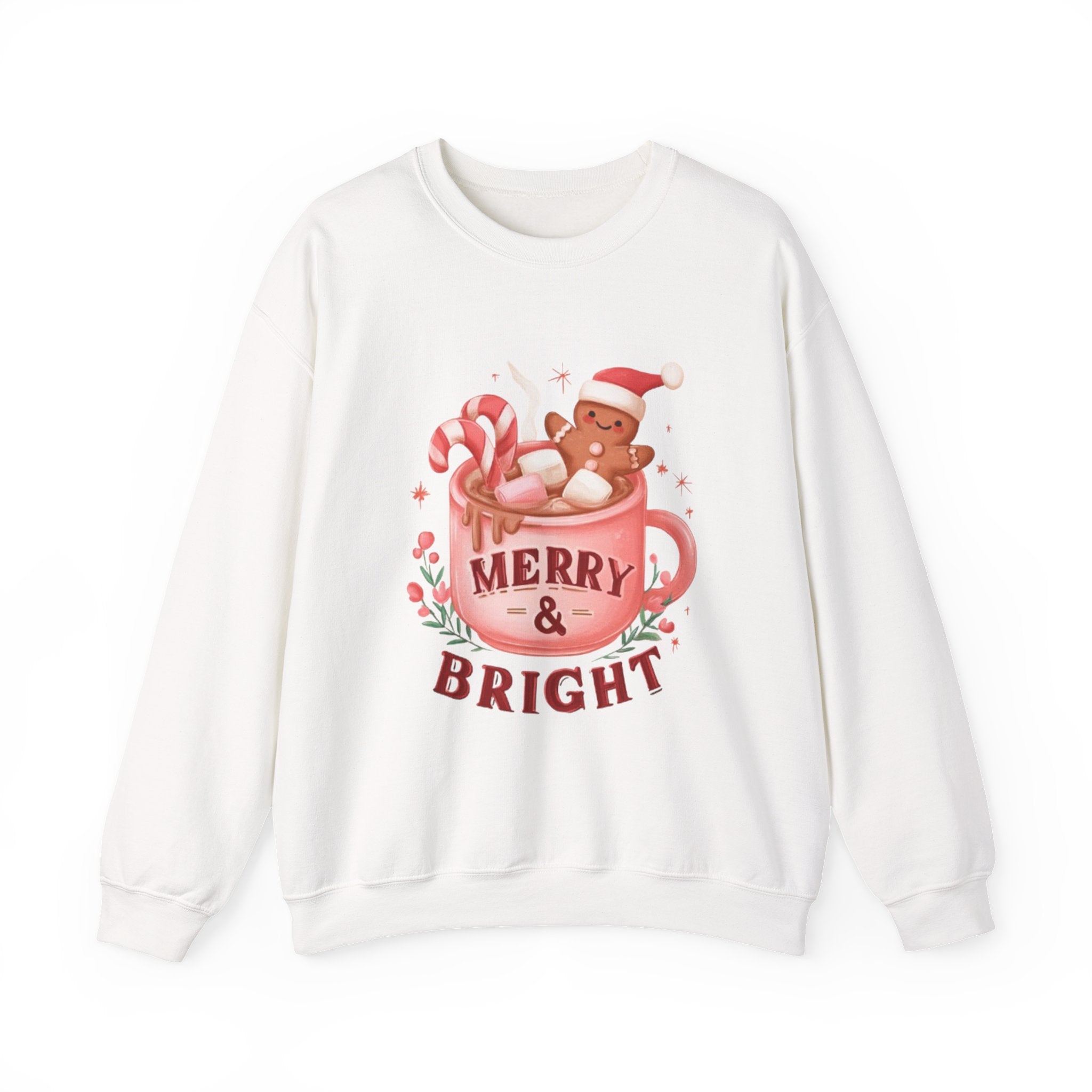 Merry & Bright Sweatshirt — Cute Holiday Cocoa Bear Crewneck