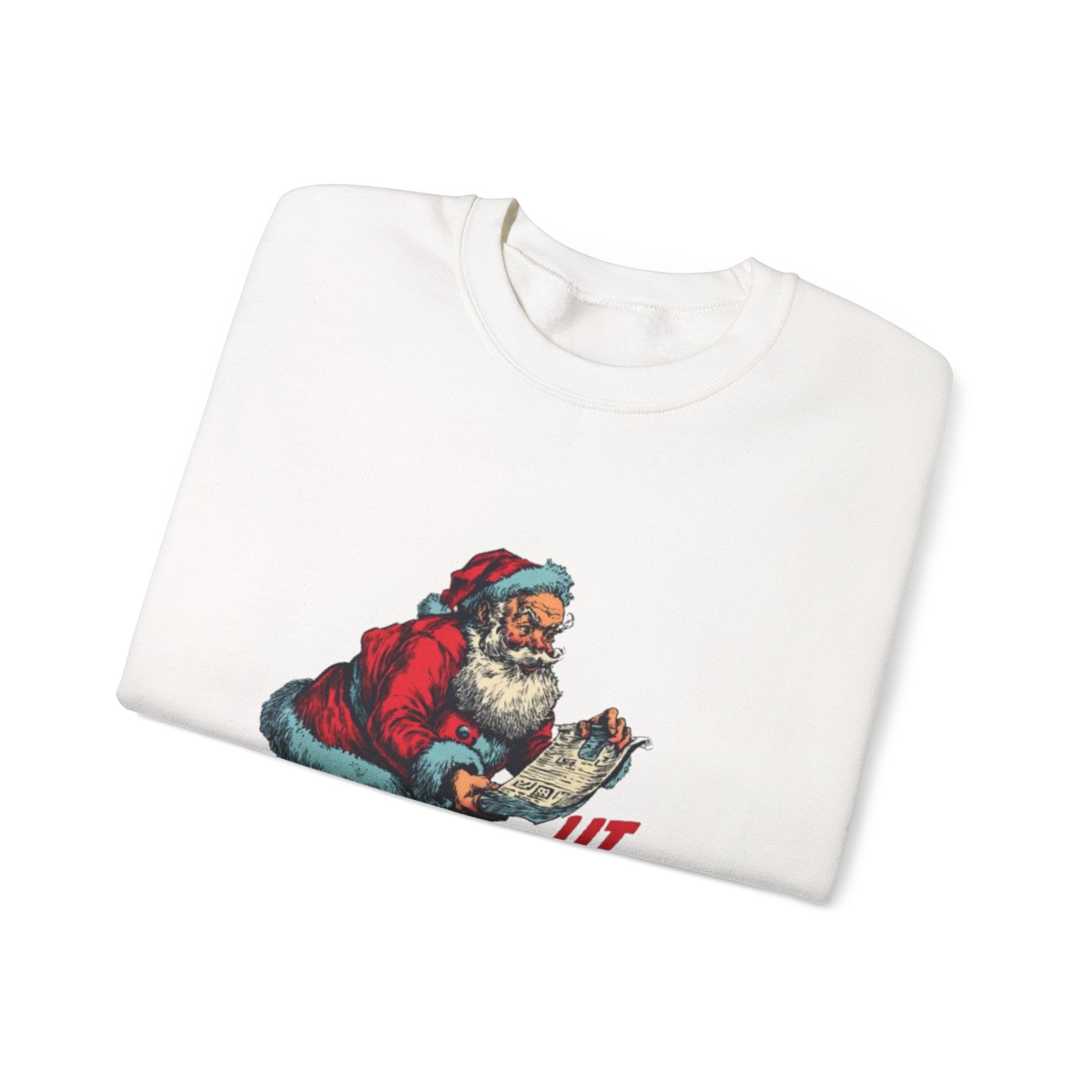 Christmas Sweatshirt - Vintage Santa "I’m Checking Twice" Holiday Crewneck