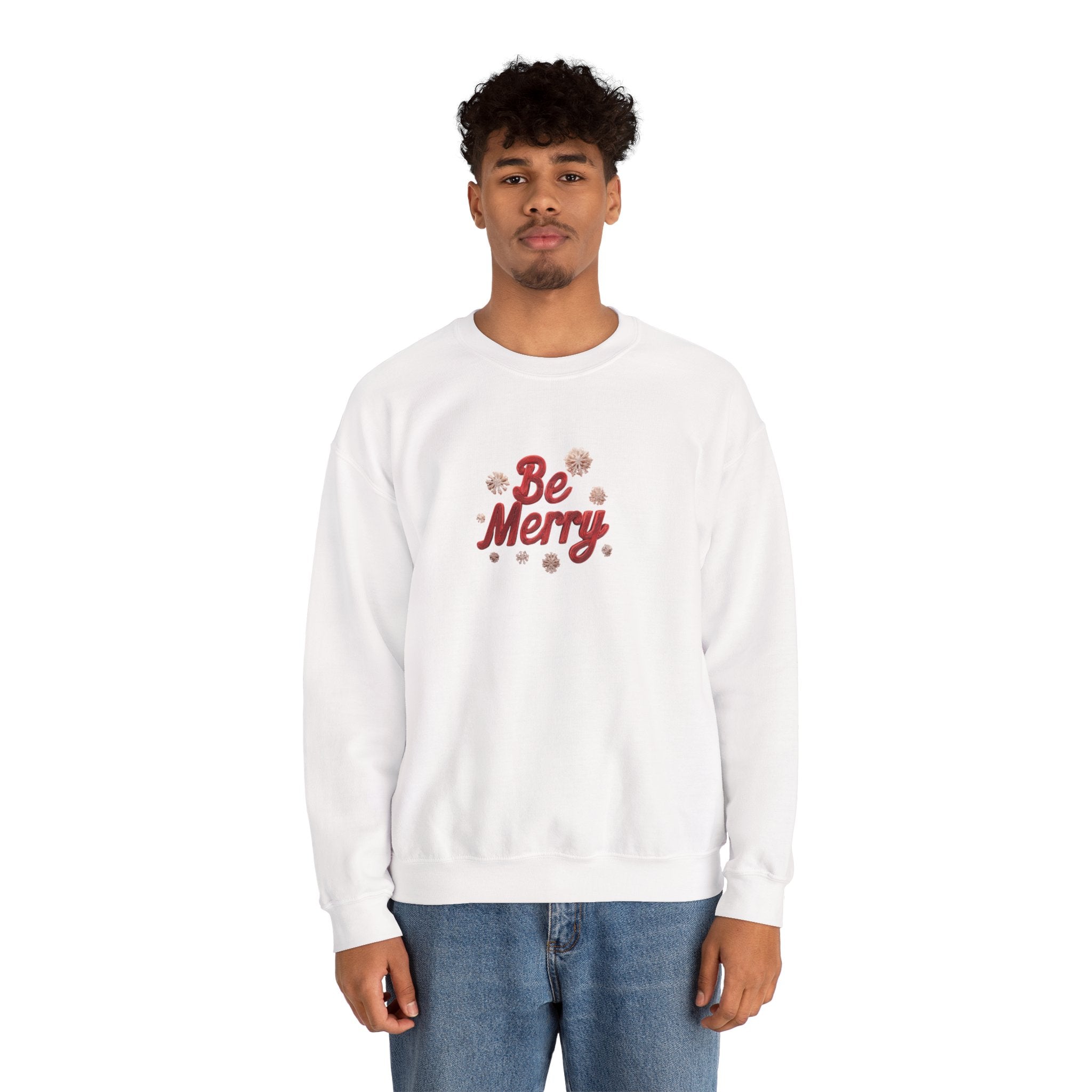 Be Merry Crewneck Sweatshirt — Festive Holiday Graphic Sweatshirt