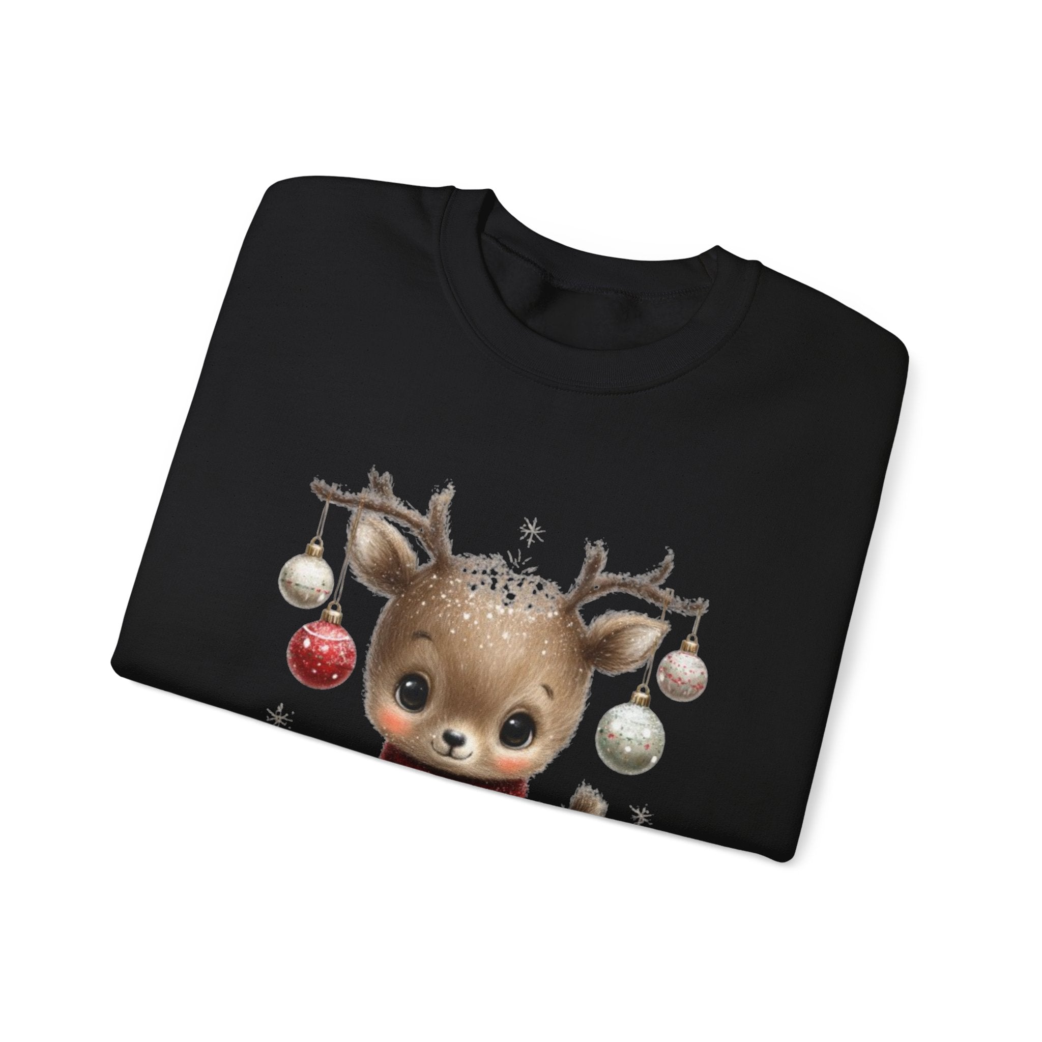 Christmas Reindeer Sweatshirt – 'Little Helper' Cute Holiday Crewneck