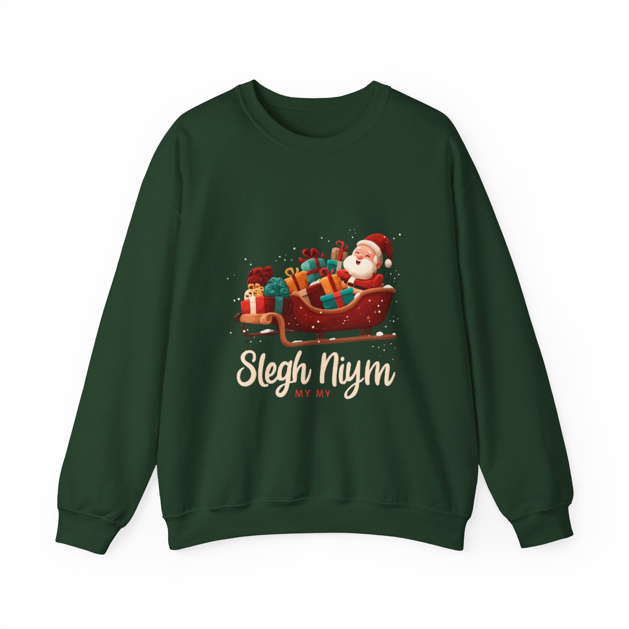 Christmas Santa Sleigh Crewneck Sweatshirt — "Sleigh Niym" Holiday Graphic