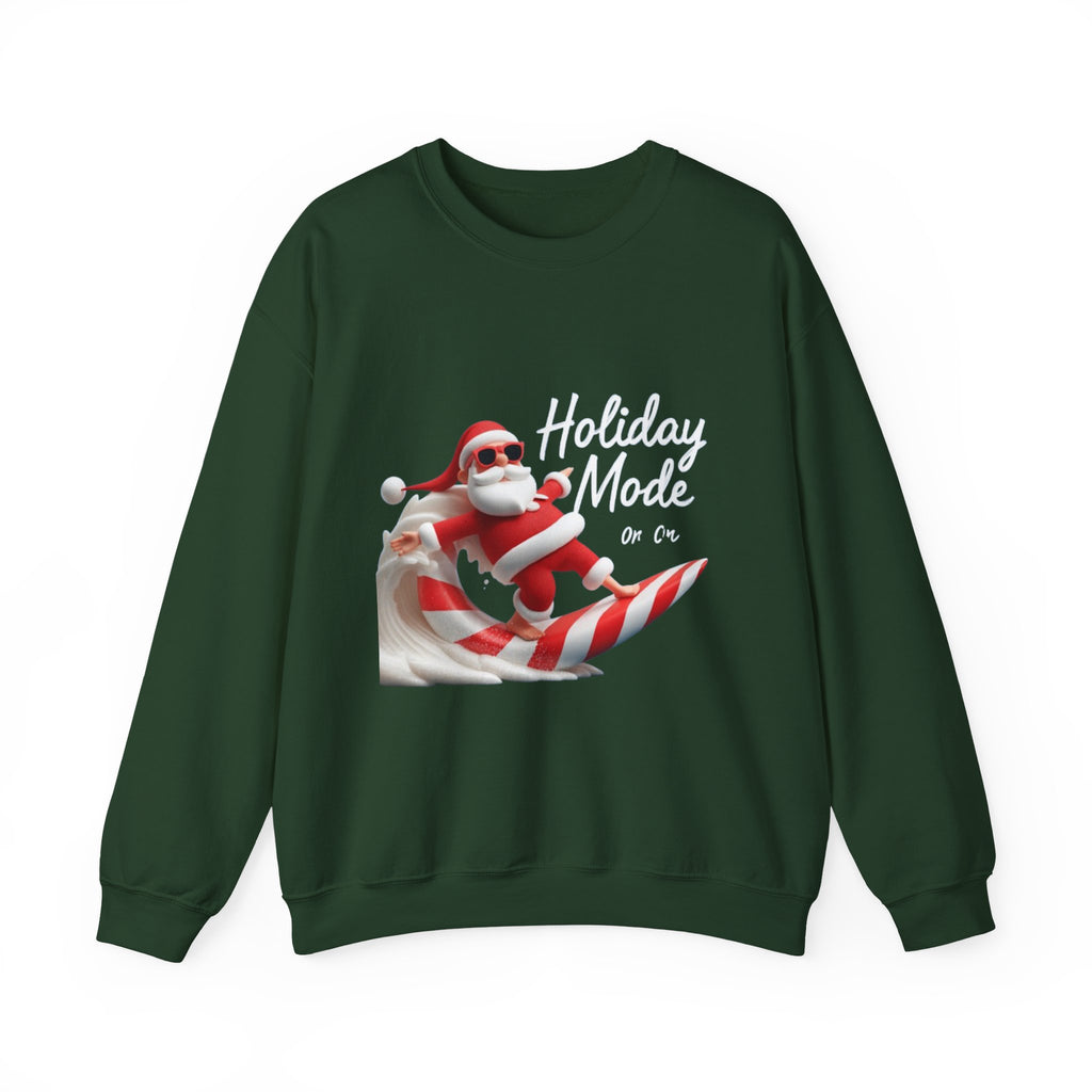 Santa Surfing Candy Cane Crewneck Sweatshirt