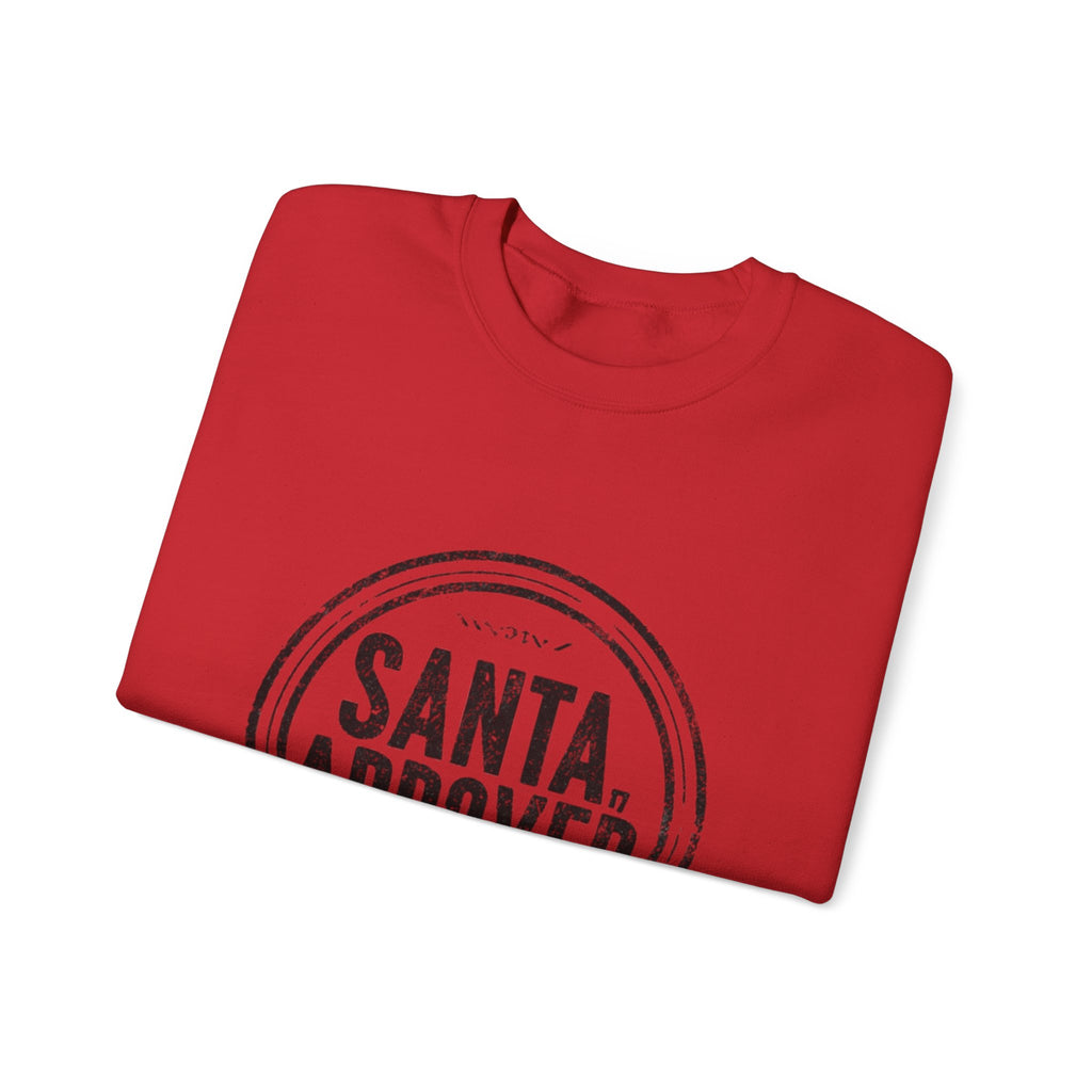 Santa Approved Crewneck Sweatshirt - Vintage Christmas Stamp Design