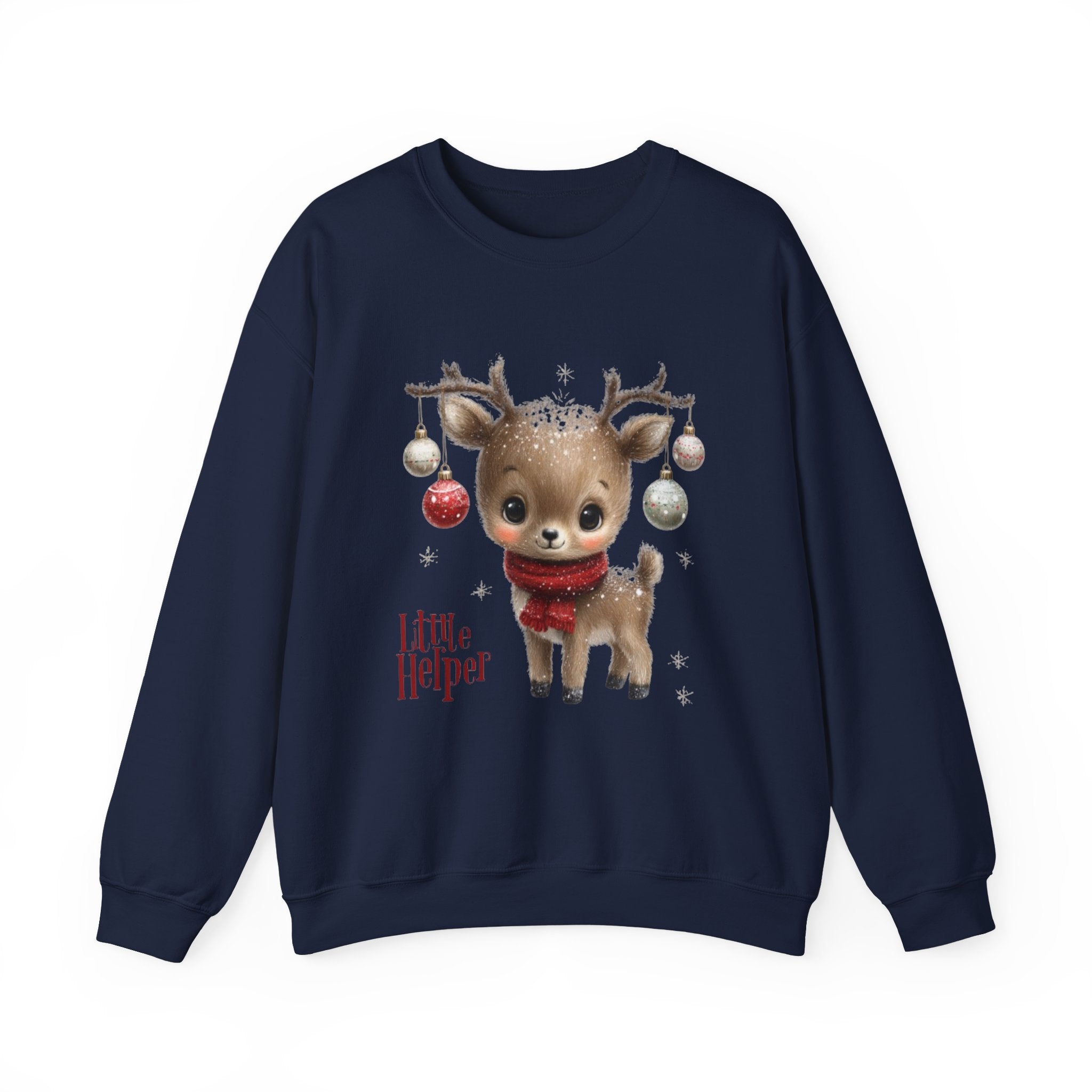 Christmas Reindeer Sweatshirt – 'Little Helper' Cute Holiday Crewneck