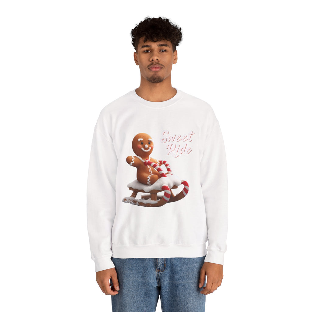 Gingerbread Sled Sweatshirt — "Sweet Ride" Holiday Crewneck