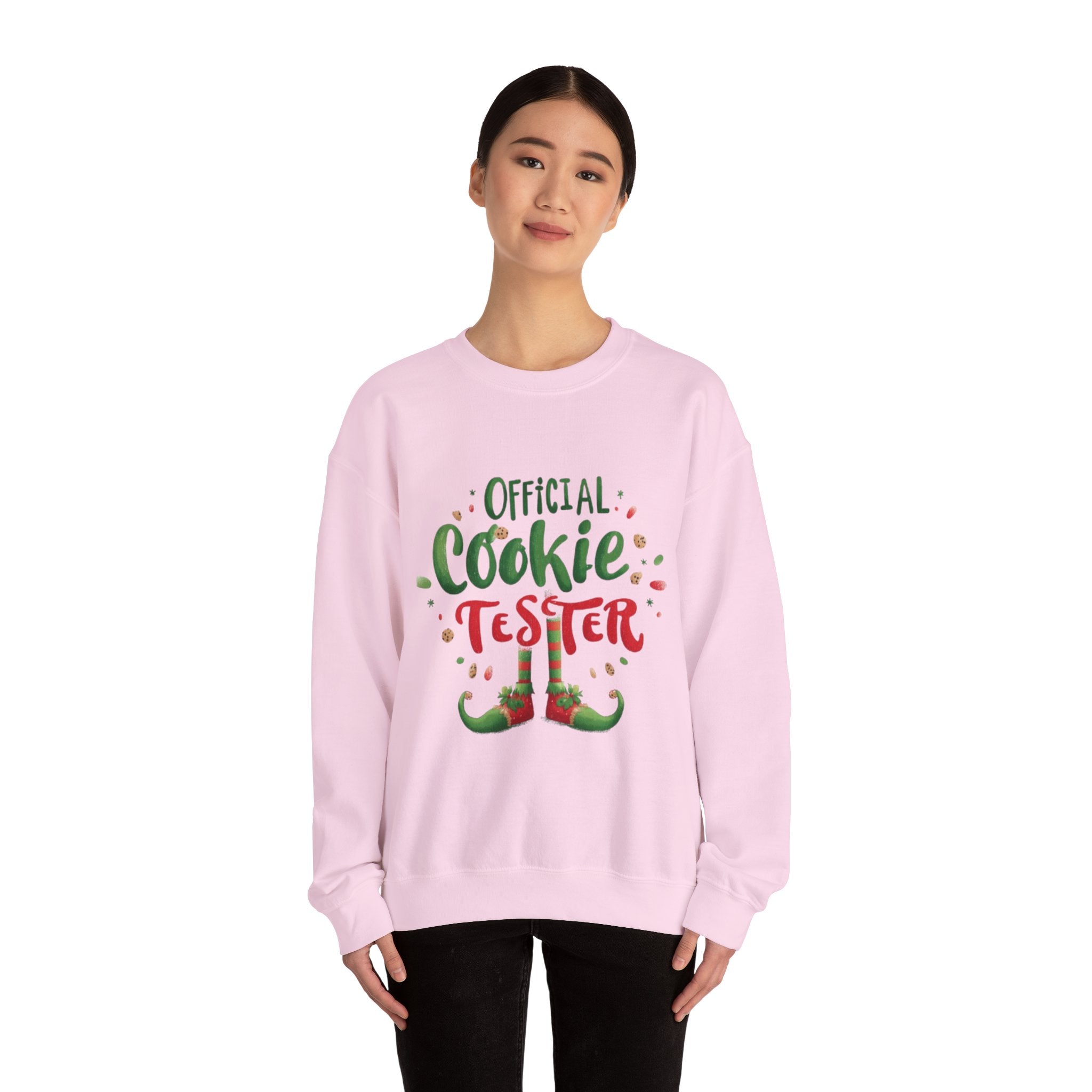 Sweatshirt — "Official Cookie Tester" Christmas Sweatshirt (Holiday Elf Cookie Taster)