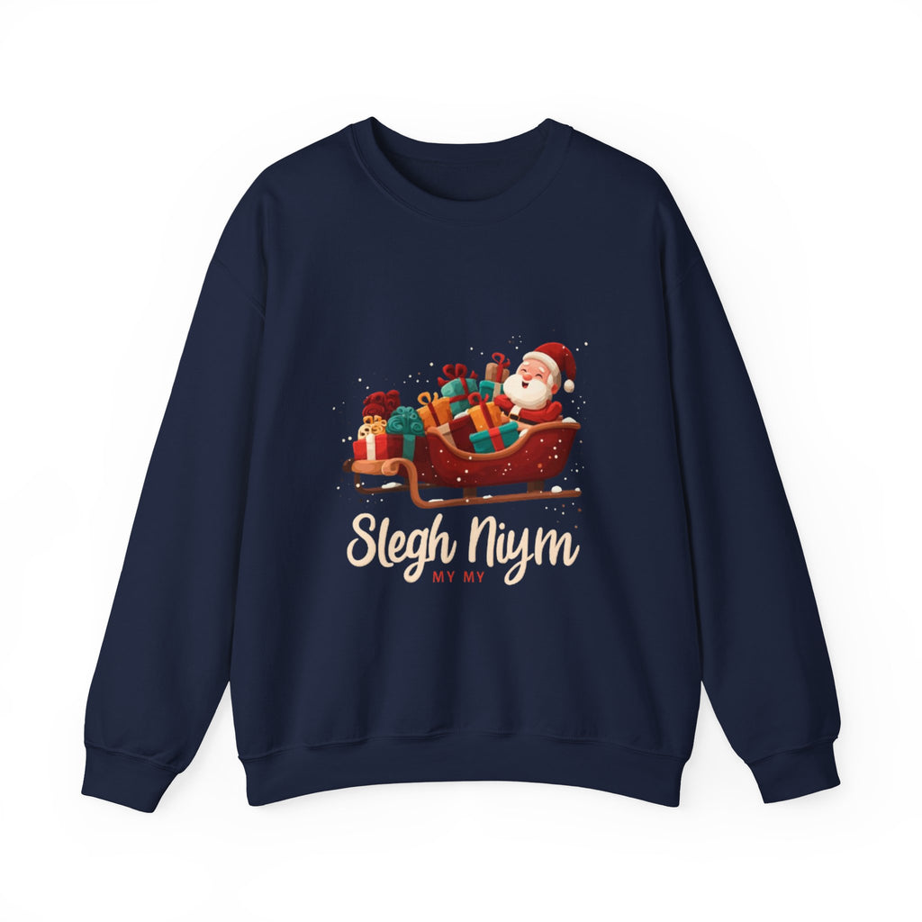 Christmas Santa Sleigh Crewneck Sweatshirt — "Sleigh Niym" Holiday Graphic