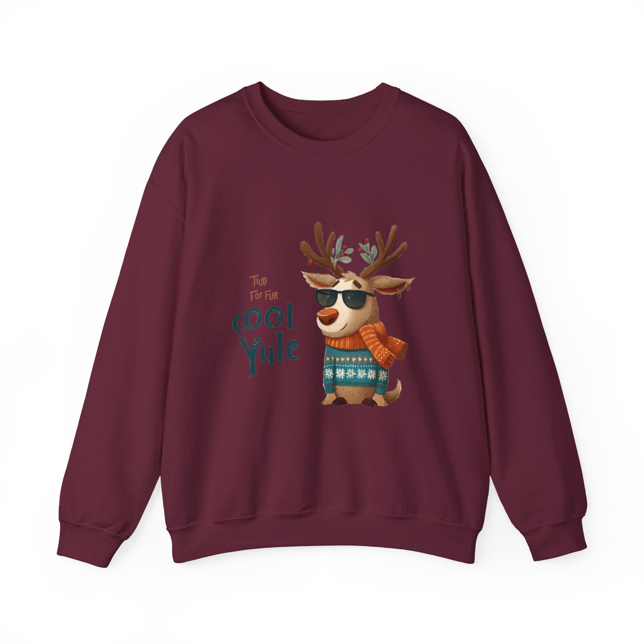Reindeer 'Cool Yule' Crewneck Sweatshirt — Cute Holiday Graphic
