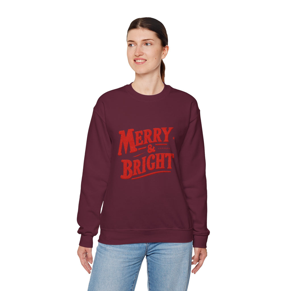 Merry & Bright Sweatshirt — Holiday Crewneck Pullover
