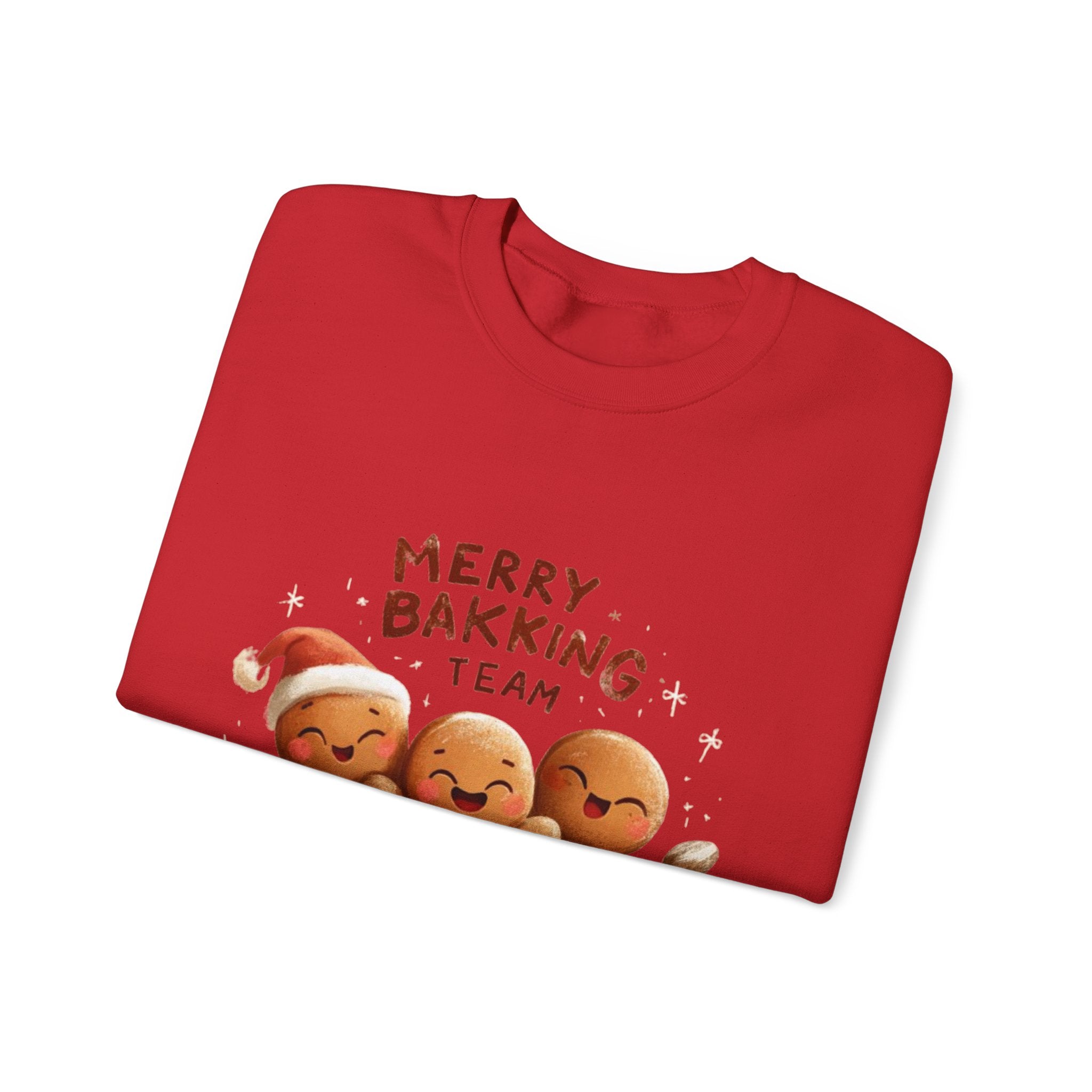 Holiday Sweatshirt - "Merry Baking Team" Gingerbread Crewneck