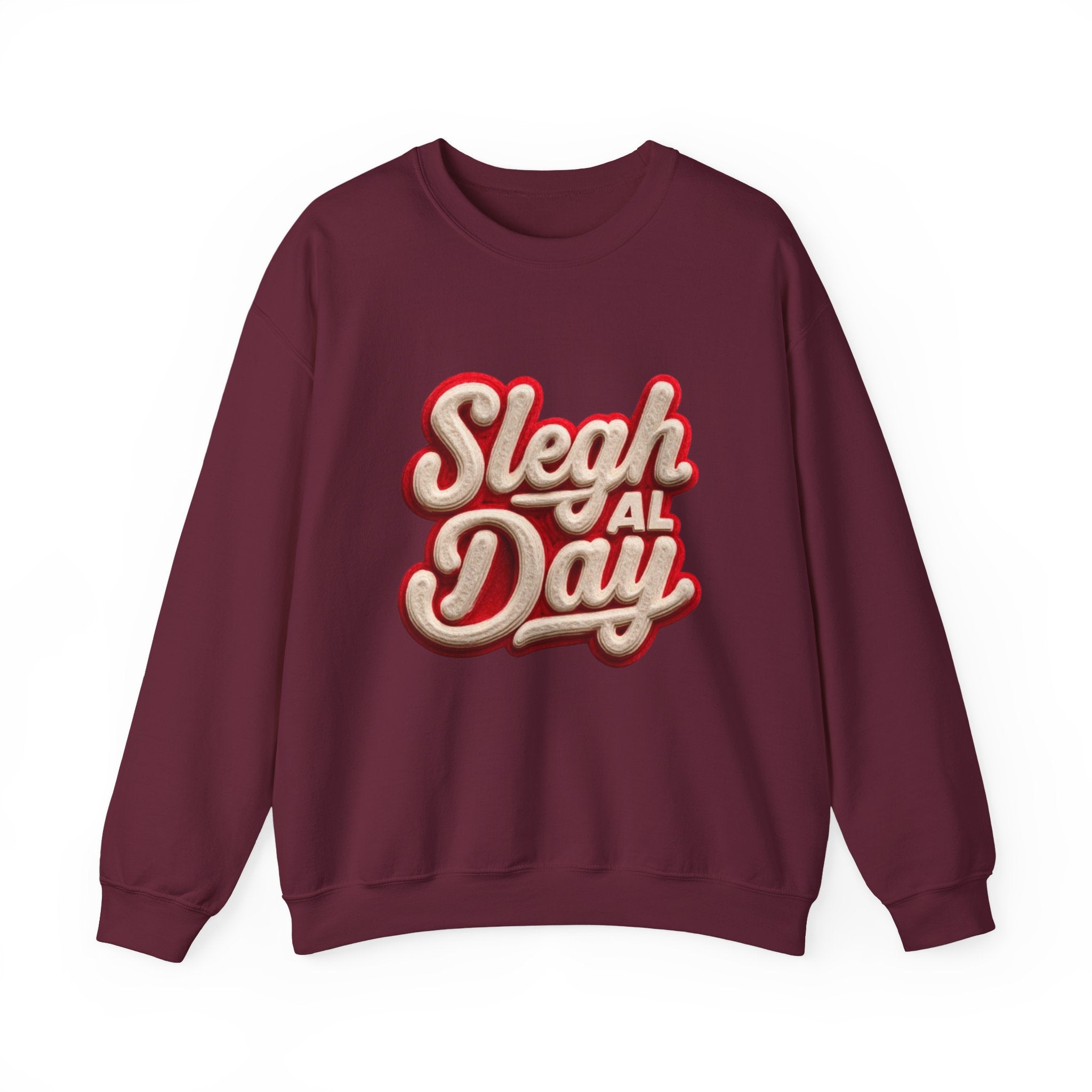 Crewneck Sweatshirt – "Sleigh All Day" Retro Christmas Holiday Pullover