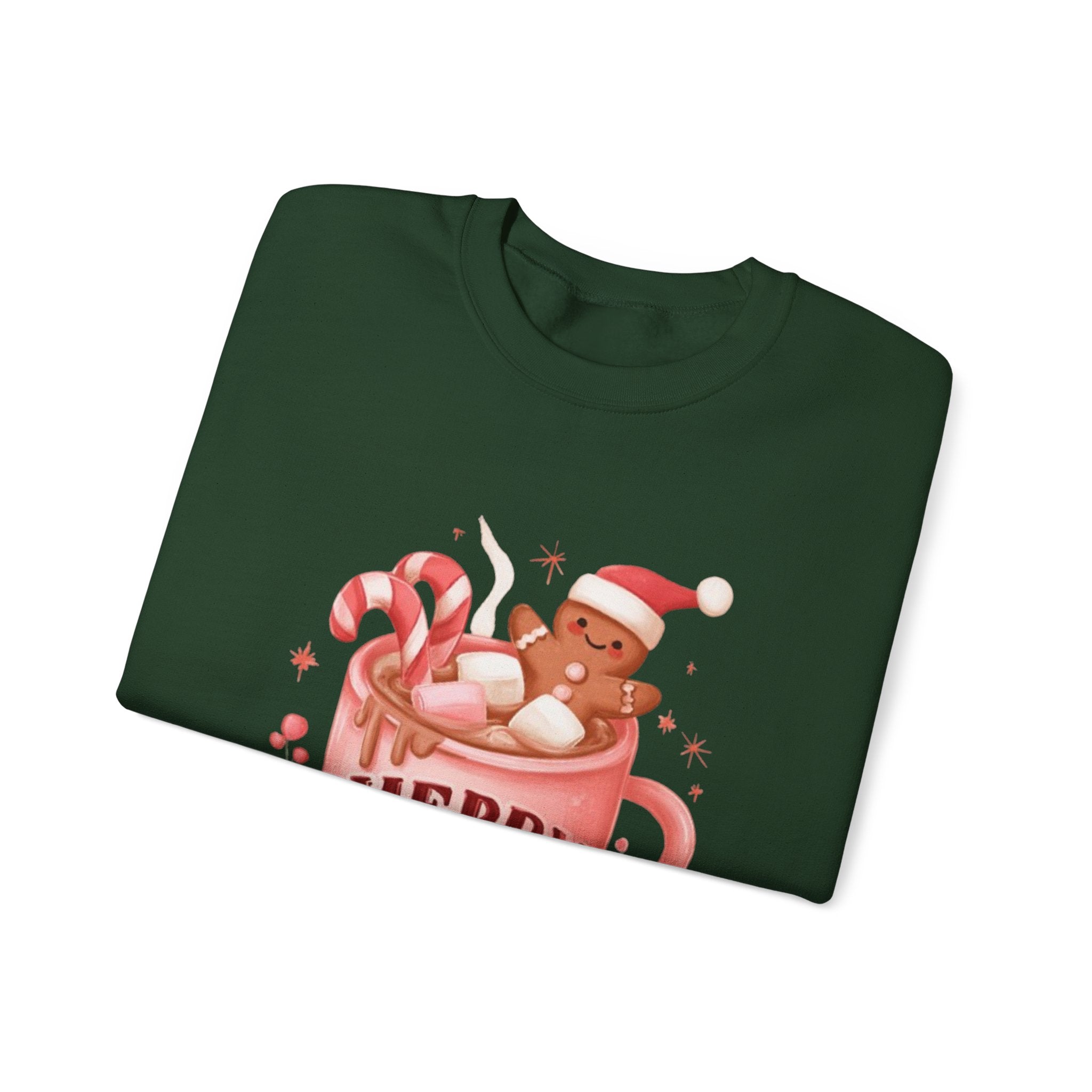Merry & Bright Sweatshirt — Cute Holiday Cocoa Bear Crewneck
