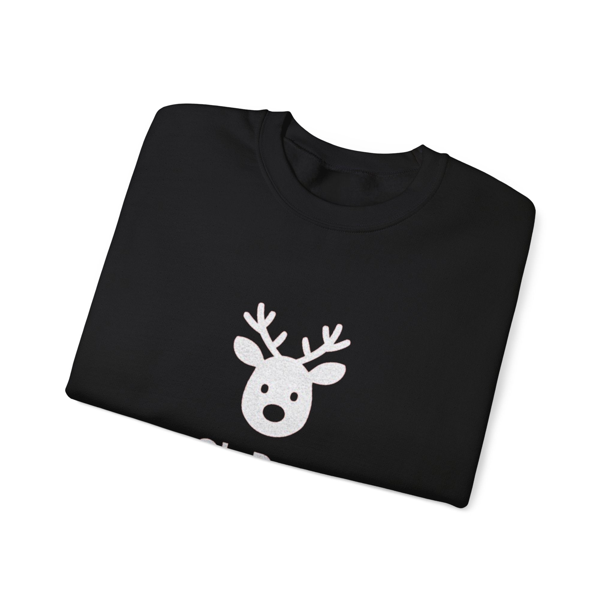 Crewneck Sweatshirt — Subtle ‘Oh Deer.’ Reindeer Graphic Holiday Pullover
