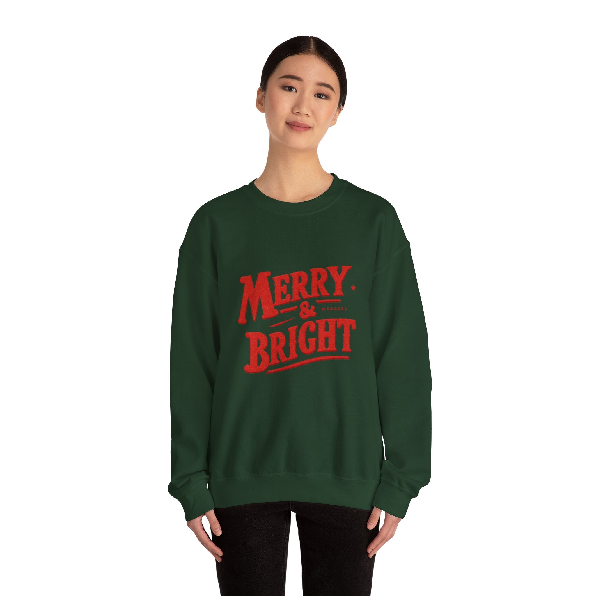 Merry & Bright Sweatshirt — Holiday Crewneck Pullover