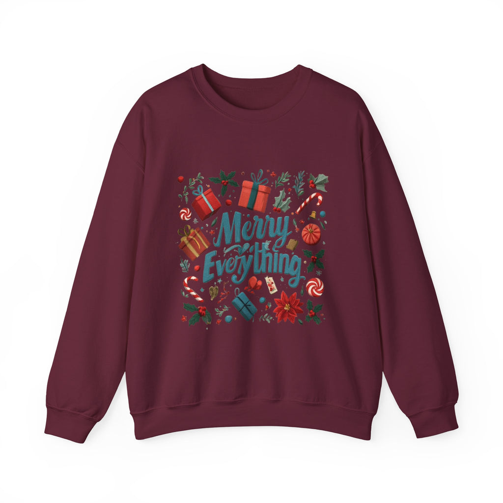 Crewneck Sweatshirt - Merry Everything Holiday Graphic Sweatshirt