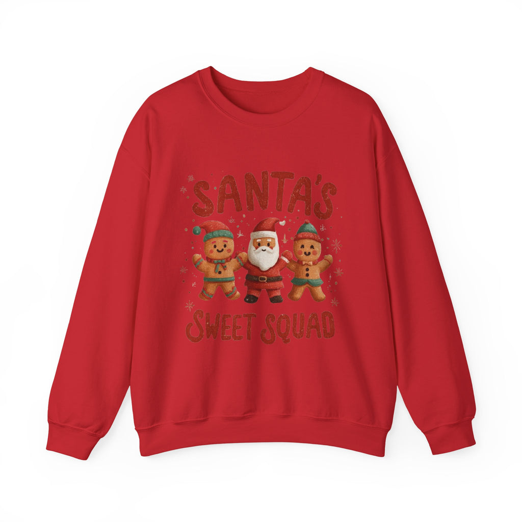 Christmas Sweatshirt - "Santa's Sweet Squad" Gingerbread & Santa Holiday Crewneck