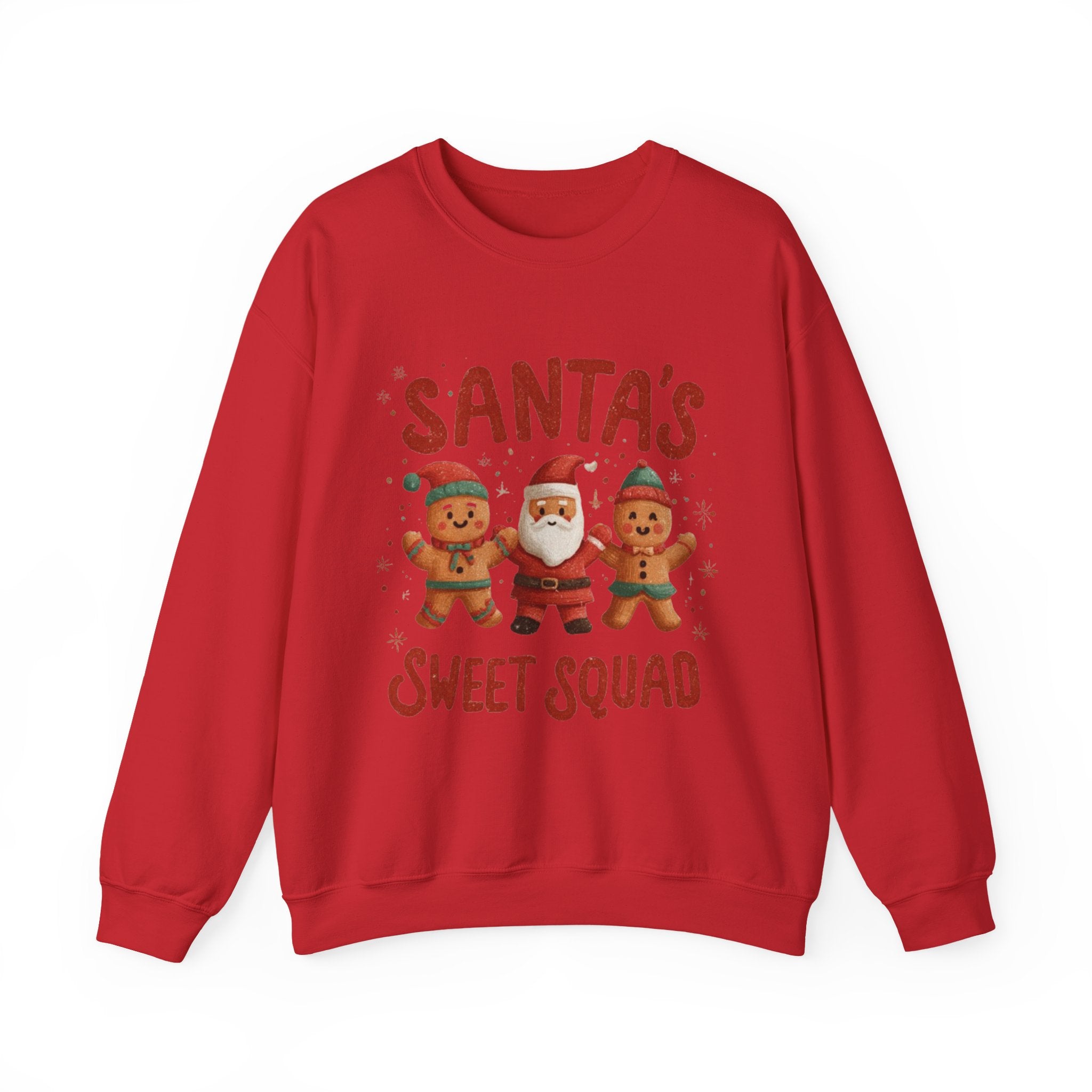 Christmas Sweatshirt - "Santa's Sweet Squad" Gingerbread & Santa Holiday Crewneck