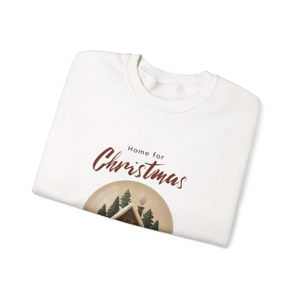 Christmas Snow Globe Crewneck Sweatshirt — "Home for Christmas" Cabin Design