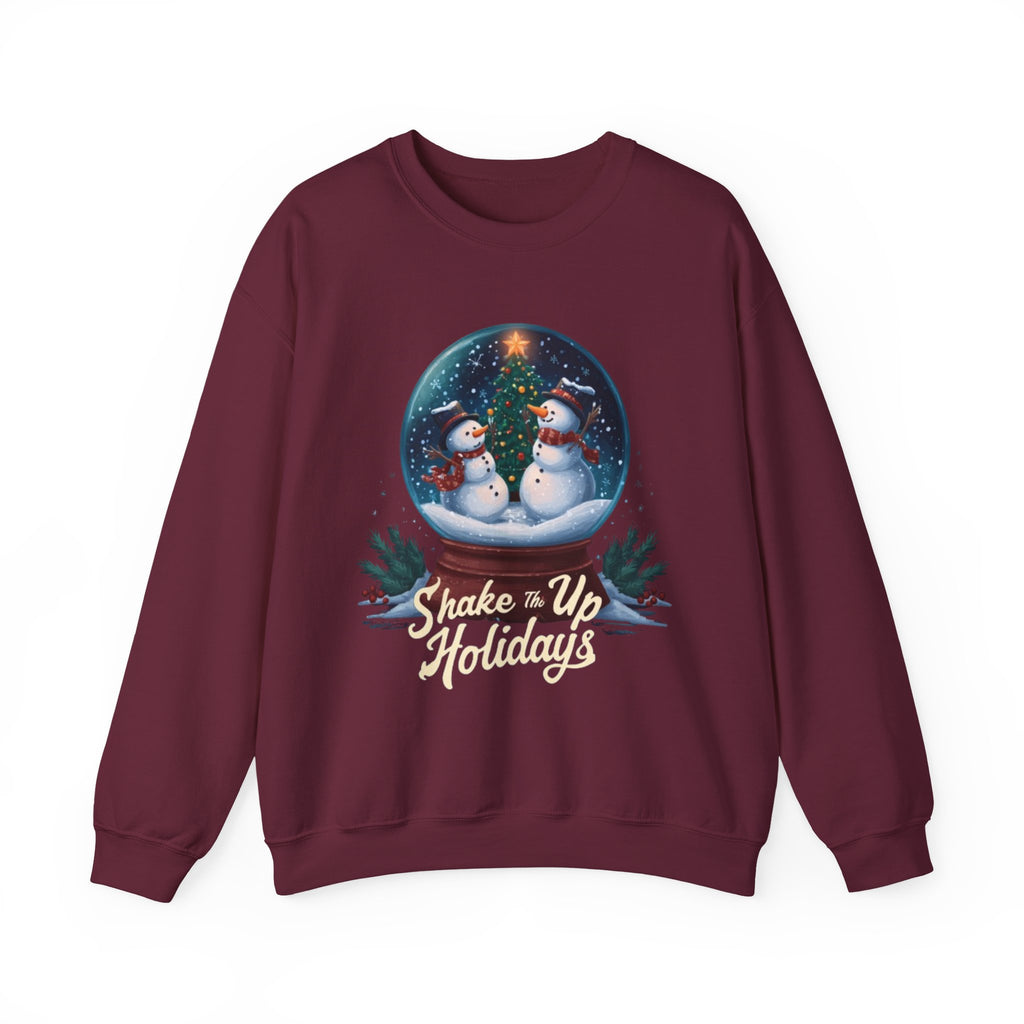 Snow Globe Snowmen Crewneck Sweatshirt — "Shake Me Up Mommy" Holiday Sweatshirt
