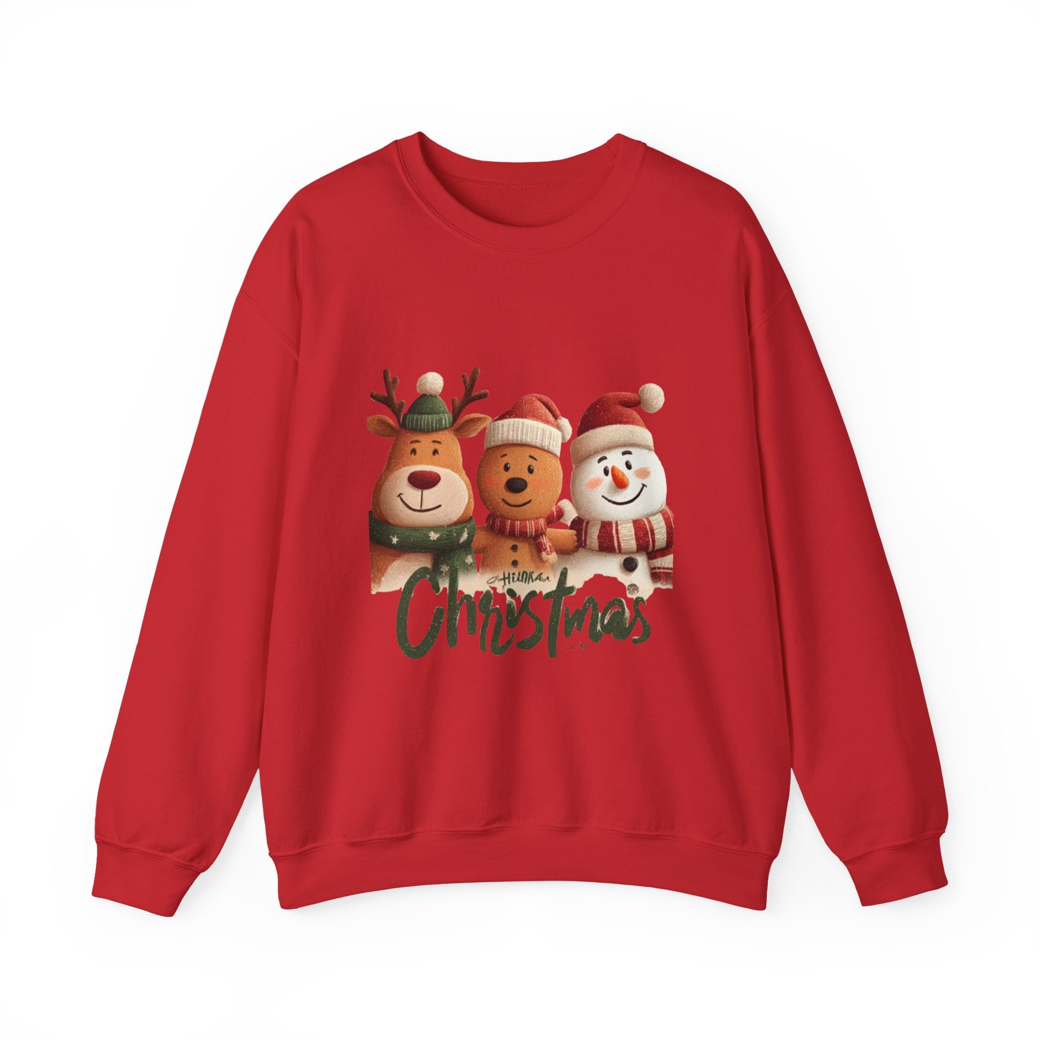 Christmas Crewneck Sweatshirt — Cute Reindeer, Bear & Snowman Holiday Pullover