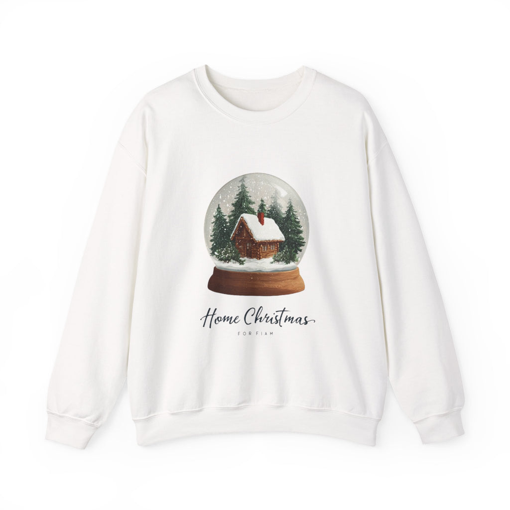 Christmas Snow Globe Sweatshirt – “Home Christmas” Cabin Crewneck