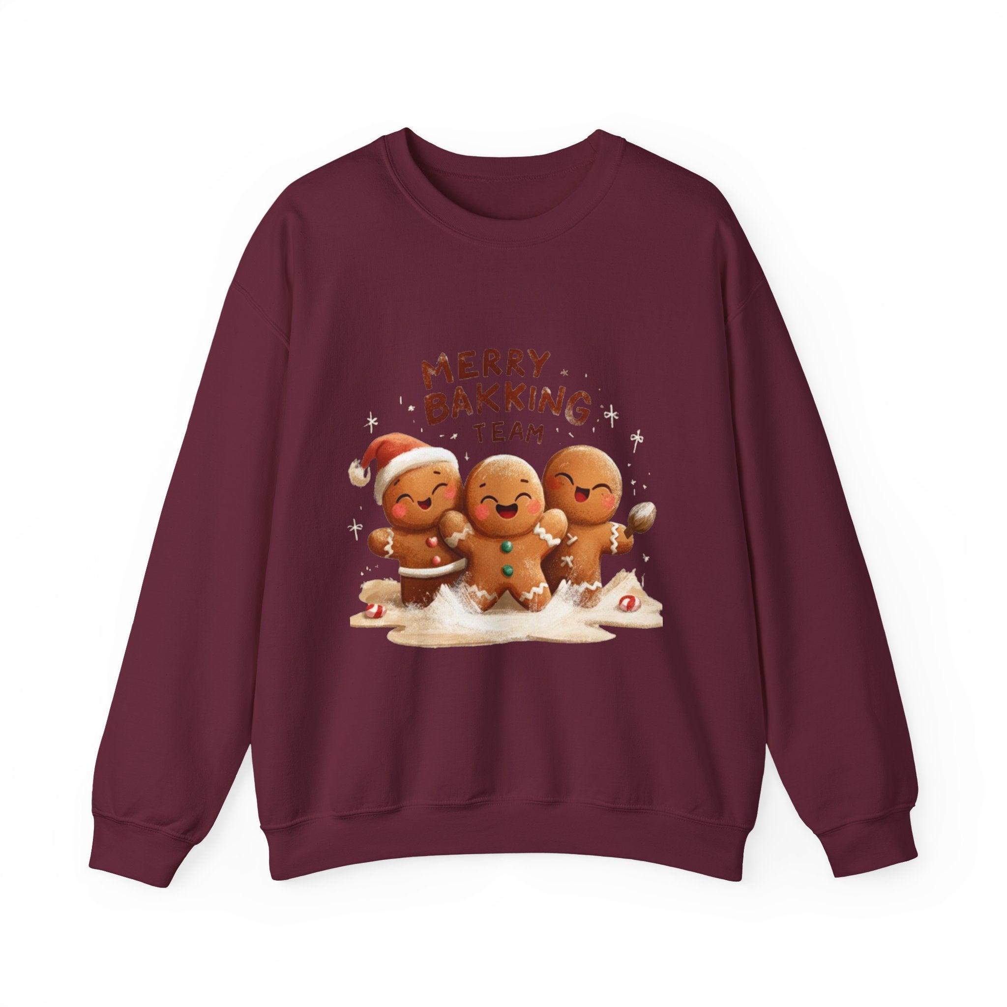 Holiday Sweatshirt - "Merry Baking Team" Gingerbread Crewneck