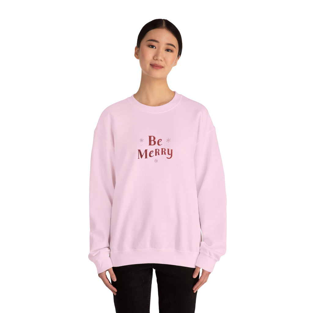 Be Merry Crewneck Sweatshirt — Minimal Holiday Christmas Pullover