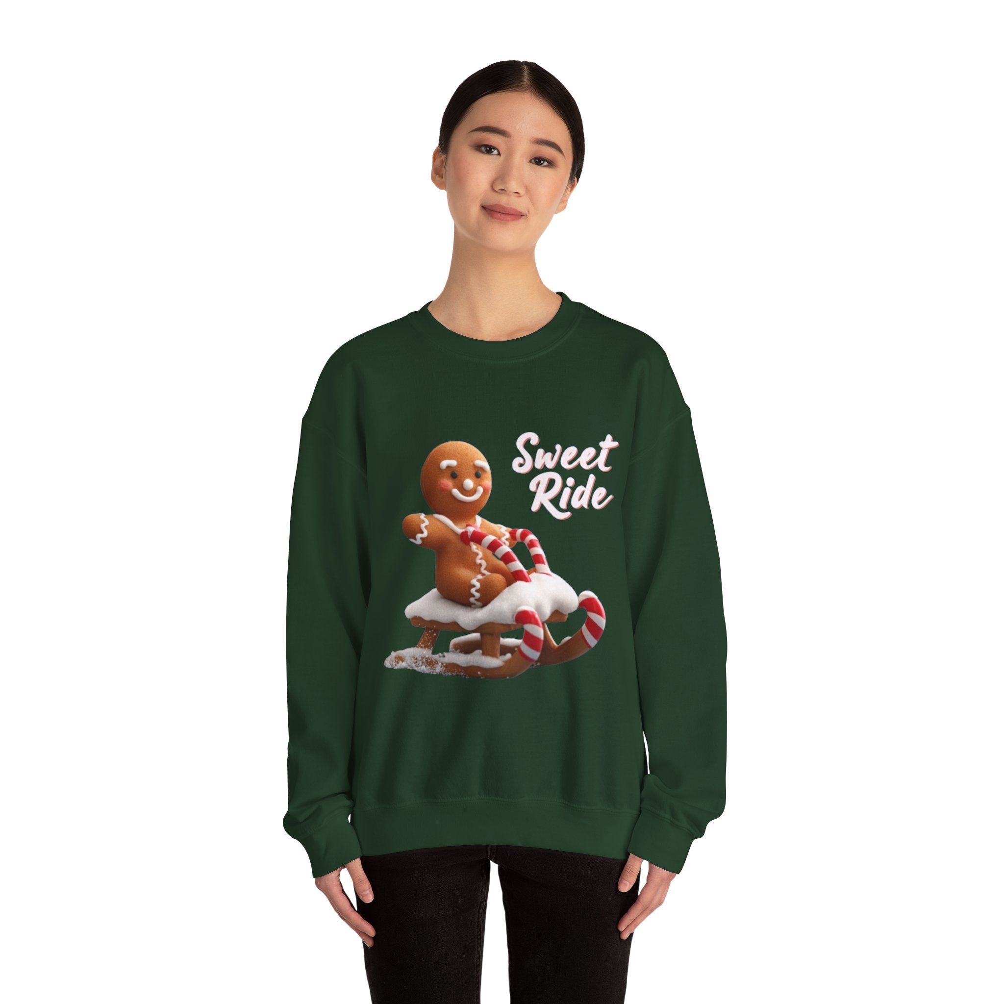 Gingerbread Sled Sweatshirt — "Sweet Ride" Holiday Crewneck