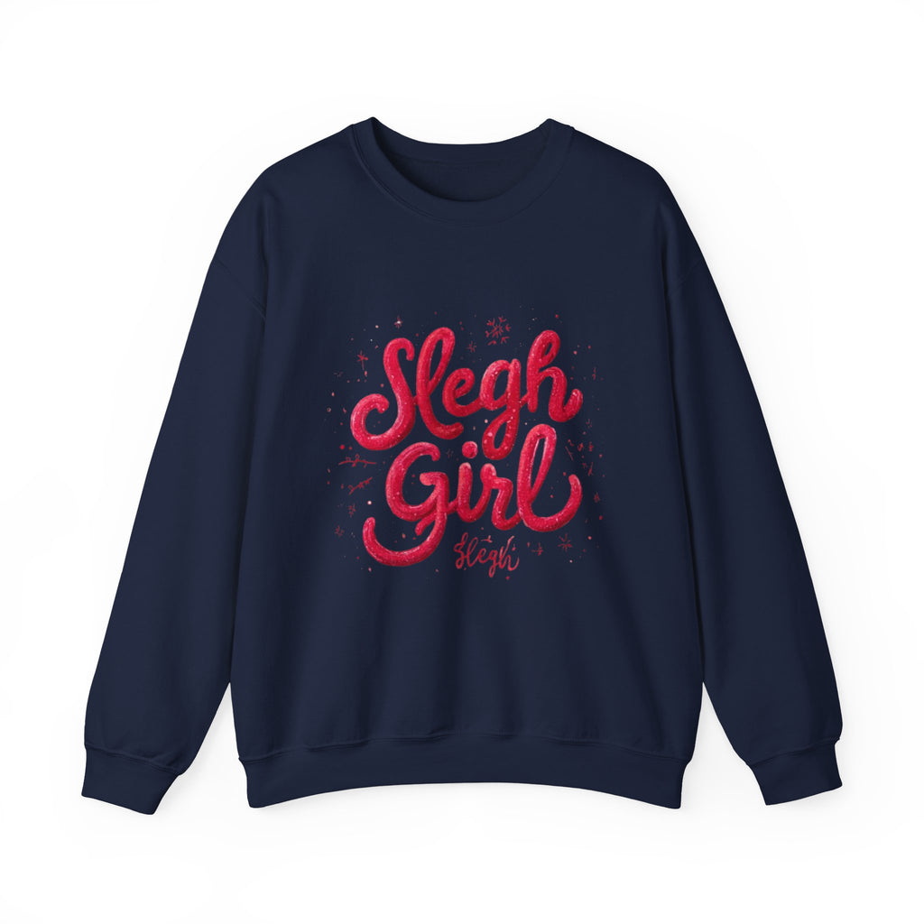 Crewneck Sweatshirt - 'Sleigh Girl' Christmas Graphic Holiday Pullover