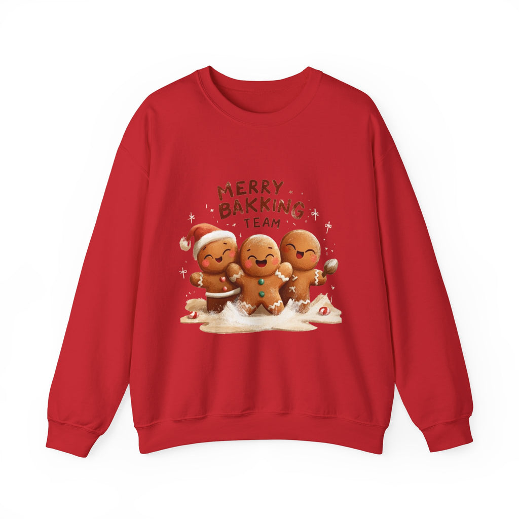 Holiday Sweatshirt - "Merry Baking Team" Gingerbread Crewneck